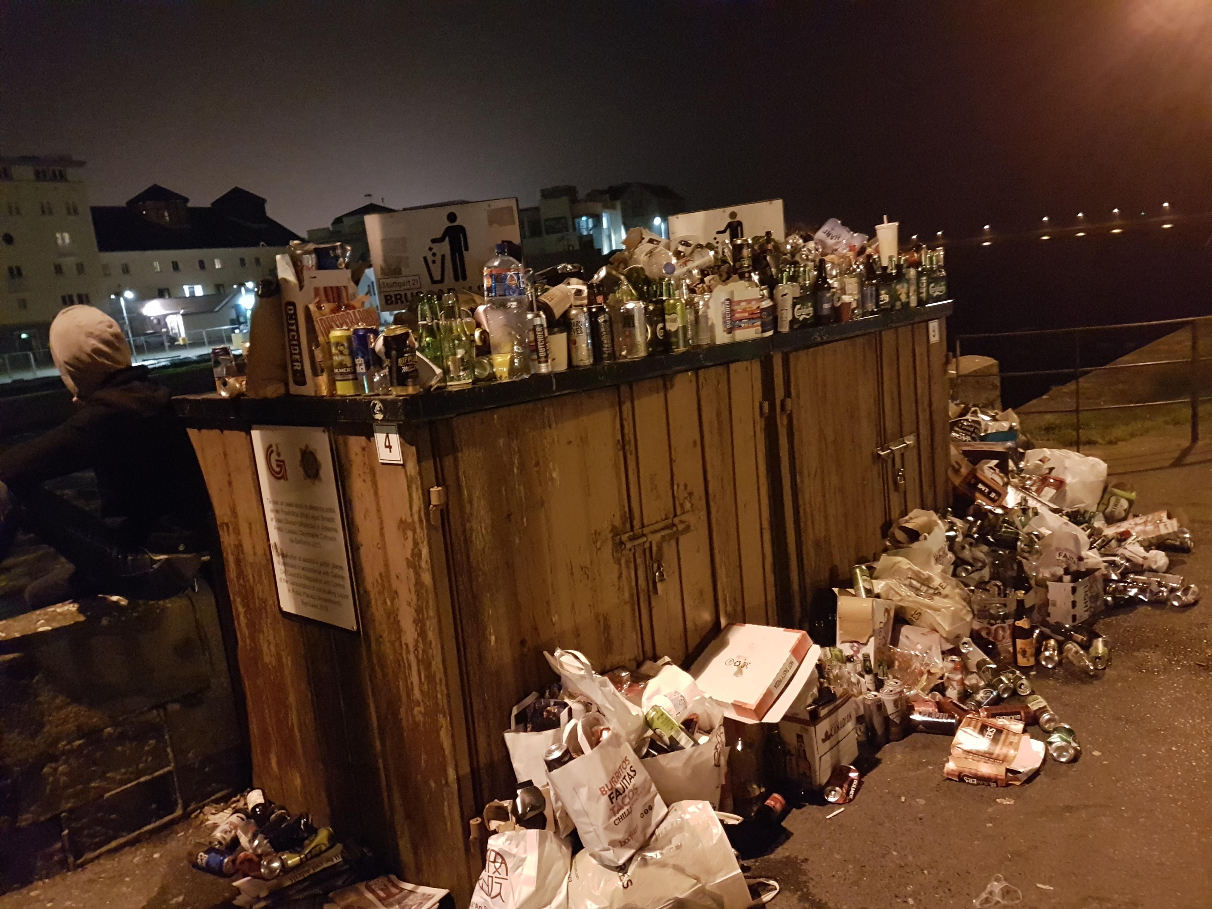 The bins at Spanish Arch in Galway after a sunny day. r/ireland