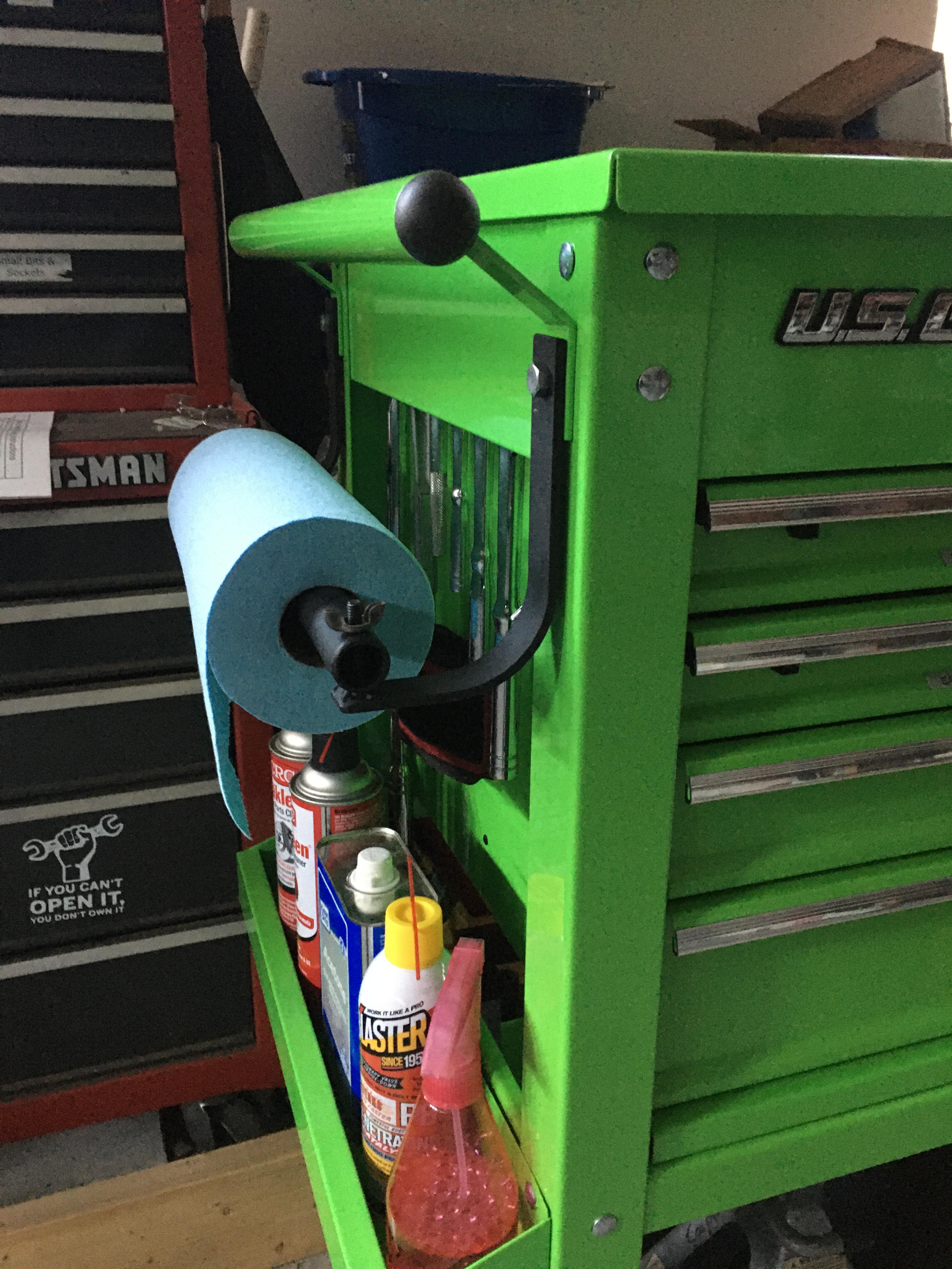 Paper towel holder for service cart. r/Tools