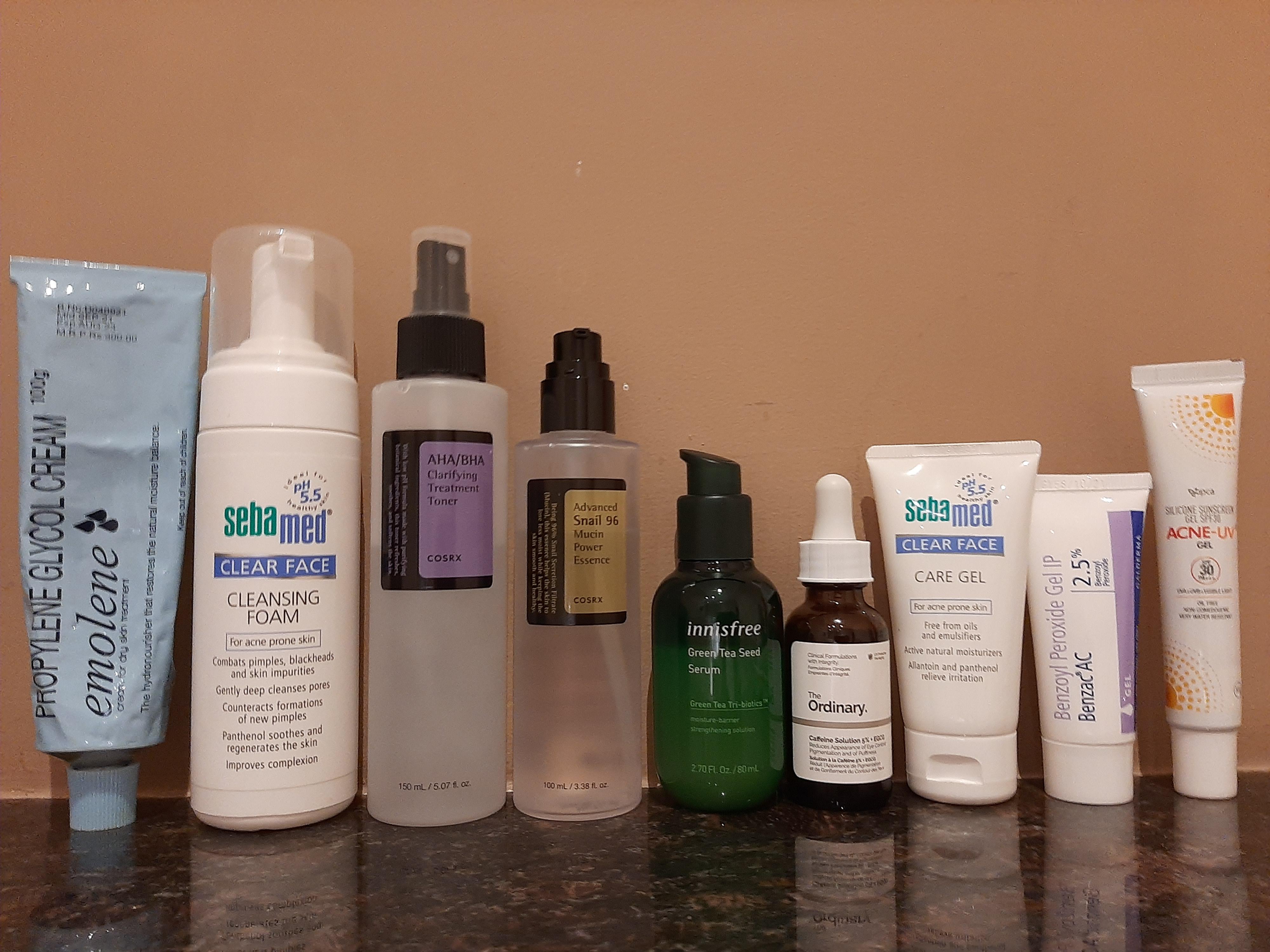 Face care routine of a 22F year old with occasional hormonal acne breakouts and PIE. Mini review