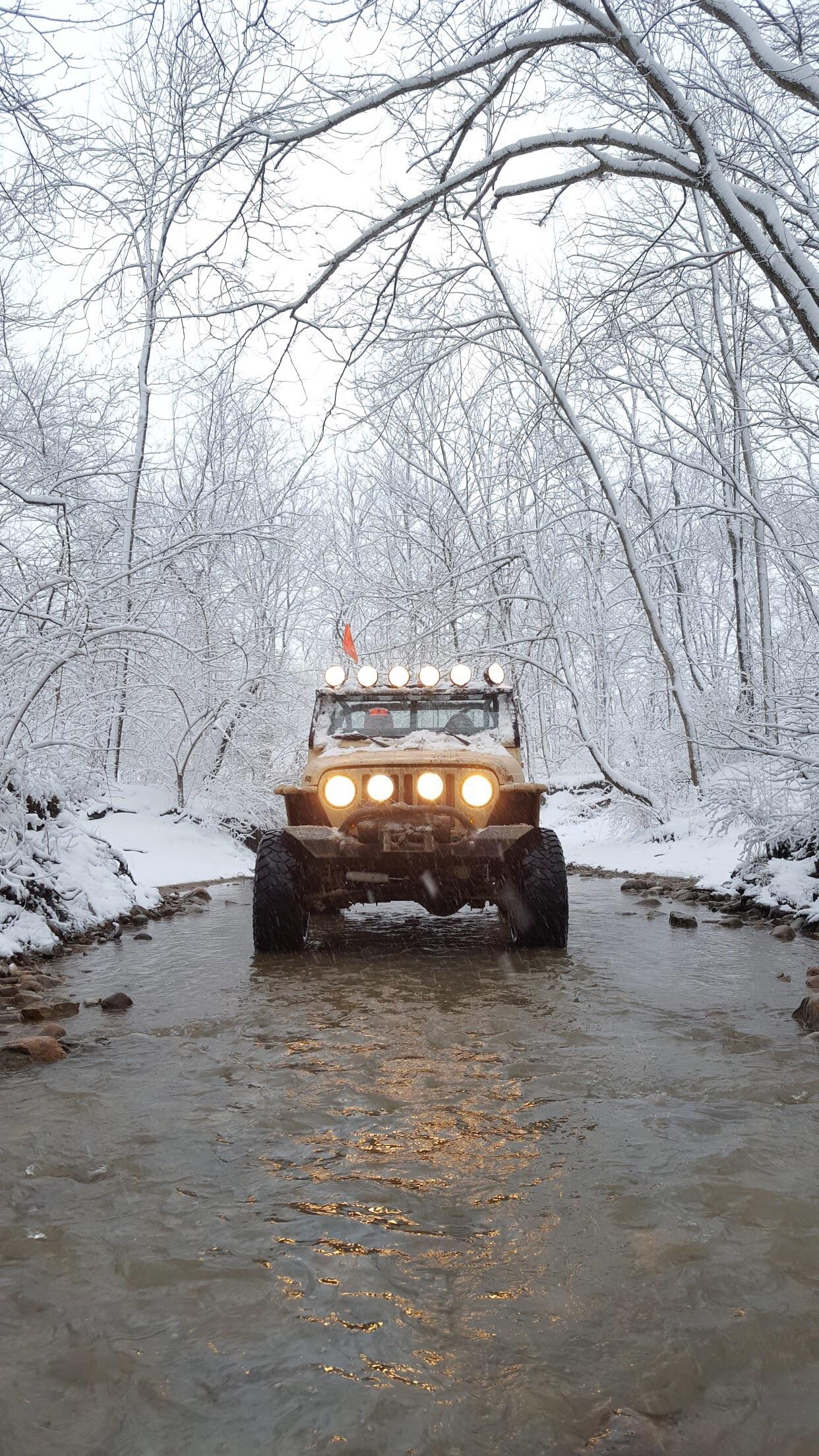 Driving in a winter wonderland... Badlands Offroad Park. Attica