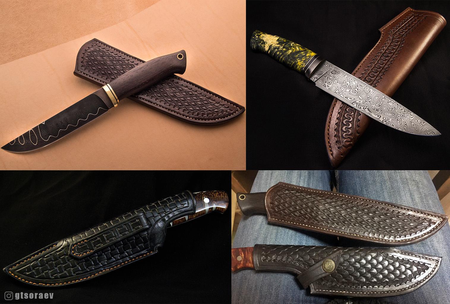 Knife sheaths i made for my recent projects. r/Leathercraft