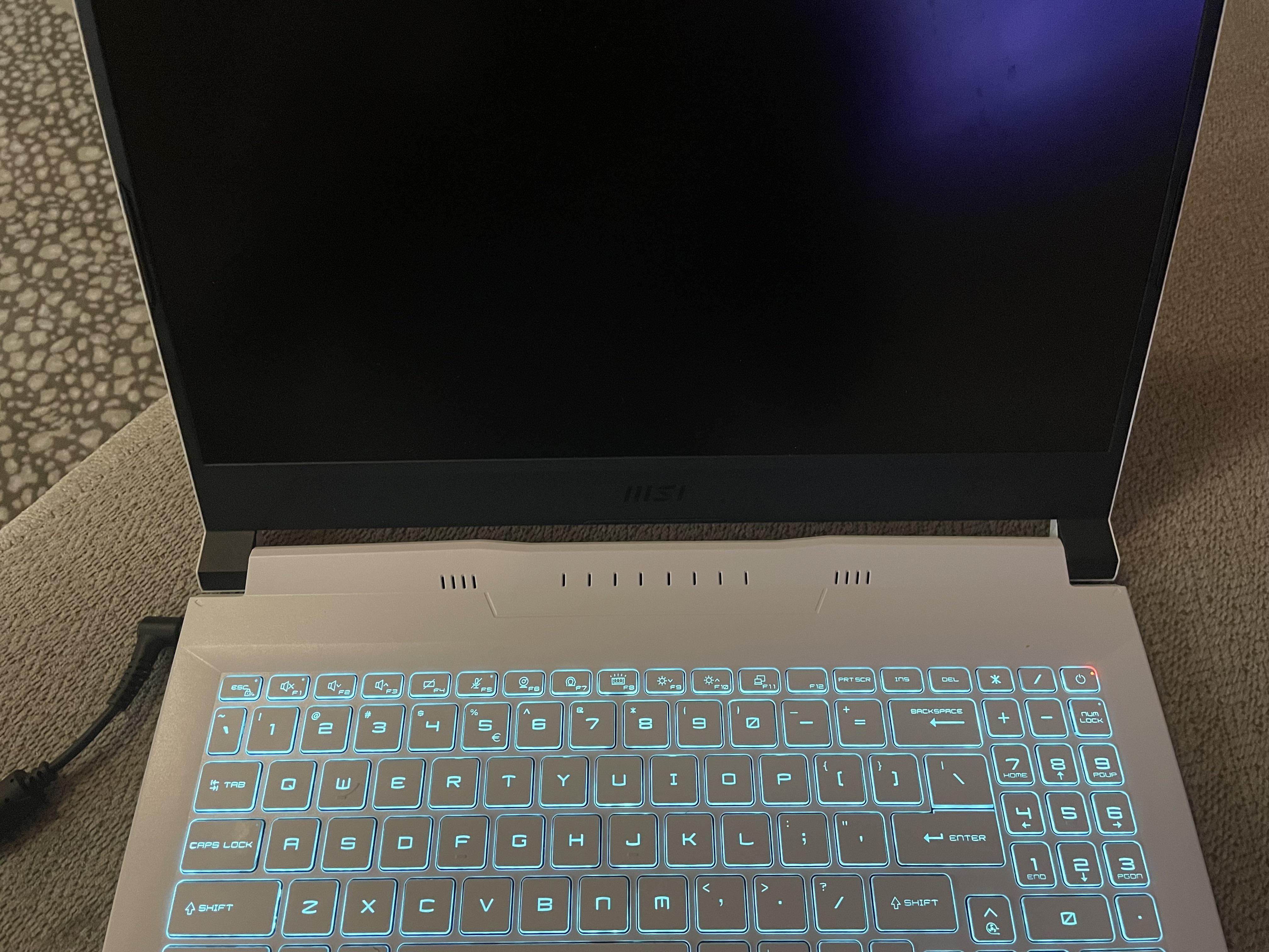 MSI Sword 15 Black Screen Orange Power Light After Ram Upgrade…Help