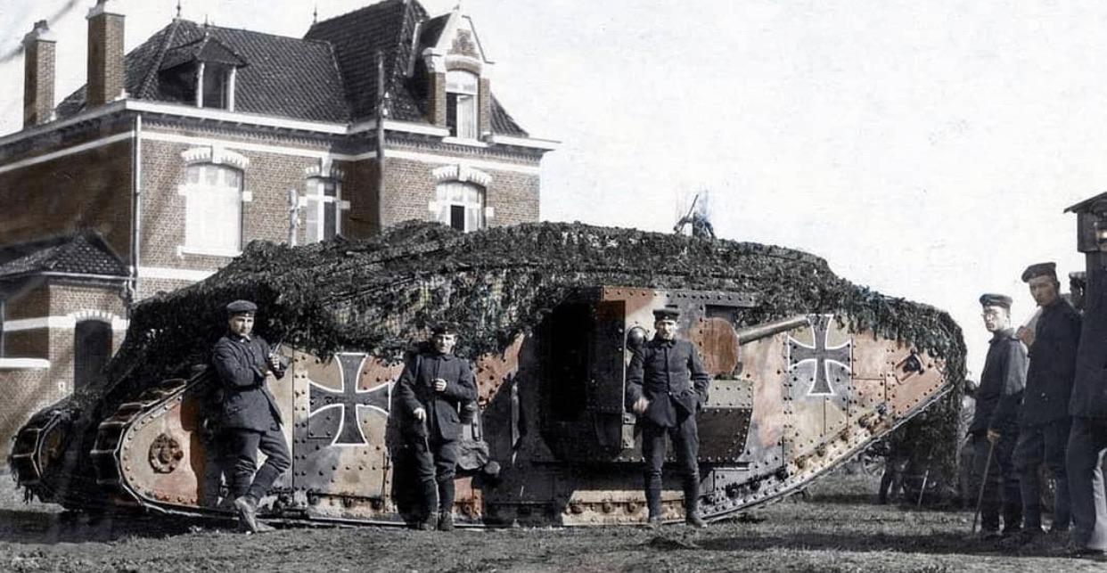 British Mark IV beutepanzer, captured and used by the Germans after the battle of Cambrai, 1918