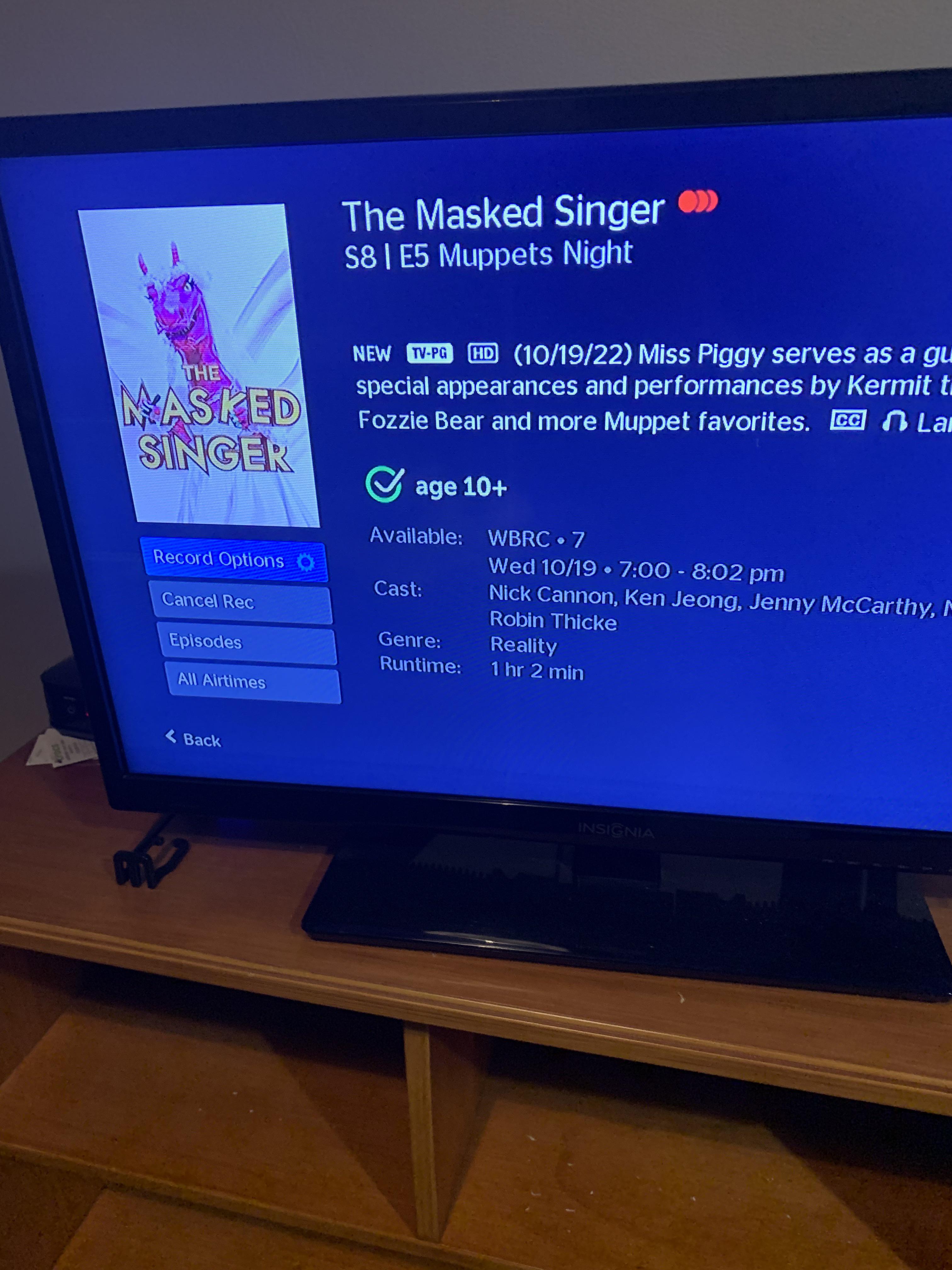 Next week is episode 4 but my tv says this r/TheMaskedSinger