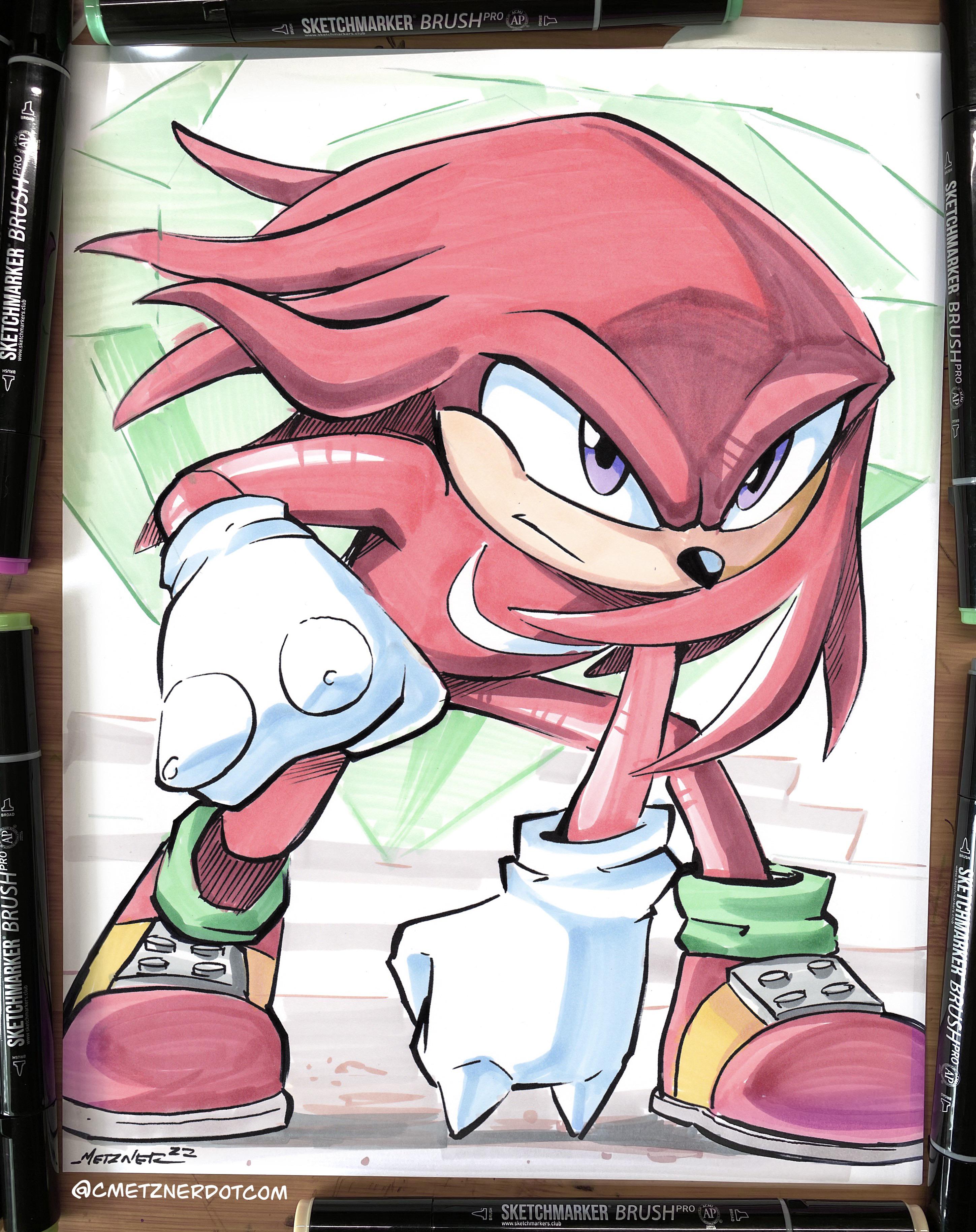 Here’s my drawing of Knuckles! r/SonicTheHedgehog