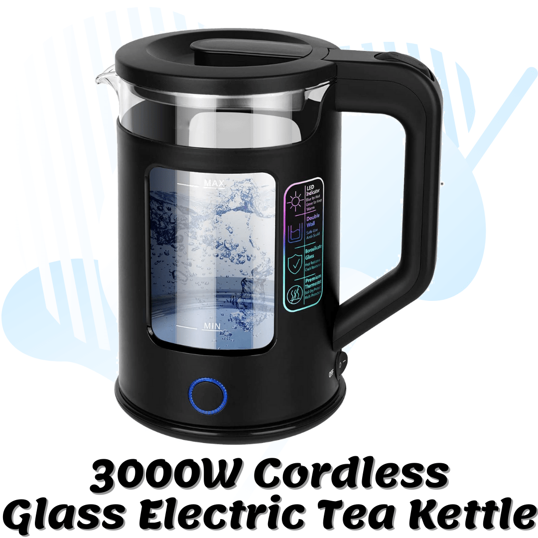 3000W Cordless Glass Electric Tea Kettle Ref*nd after Rev*ew PP