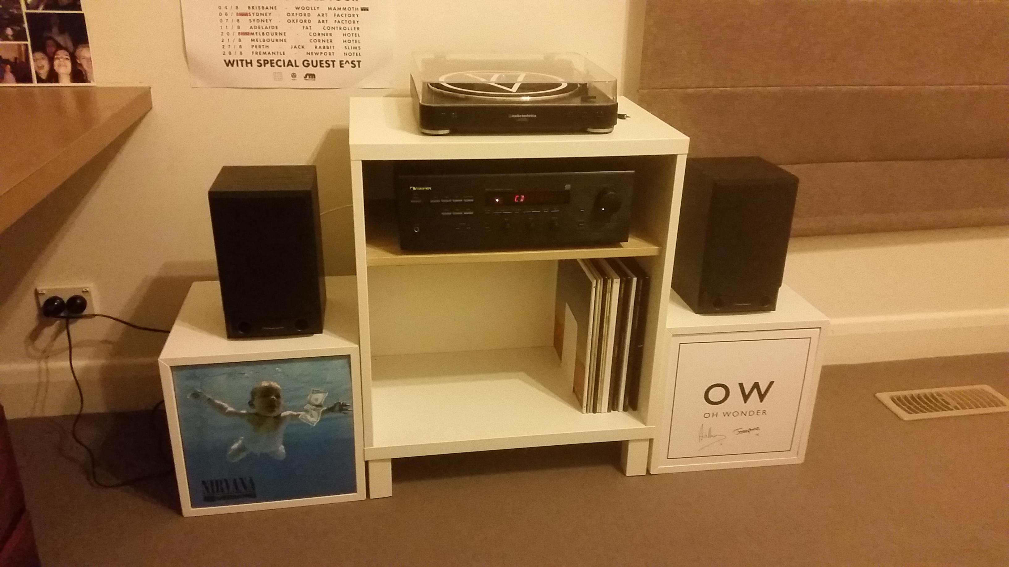 Gifted turntable + grandparents' receiver and speakers = my first setup r/vinyl