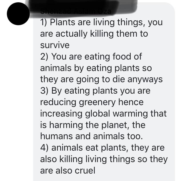 This persons argument against being vegan 🤔 vegan