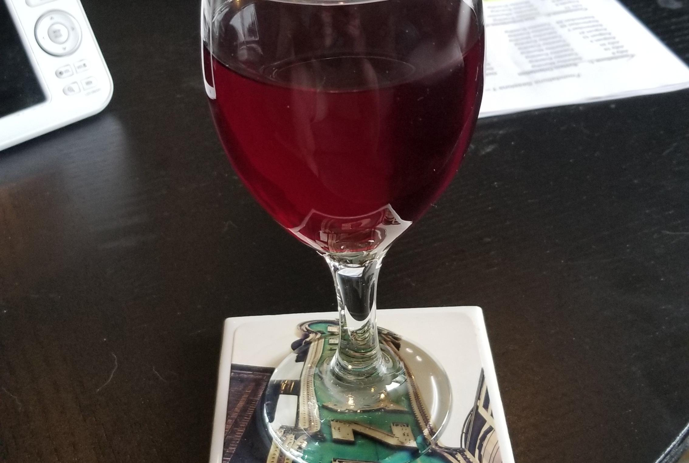 First batch of blackberry wine with cote de blanc yeast. Light and dry