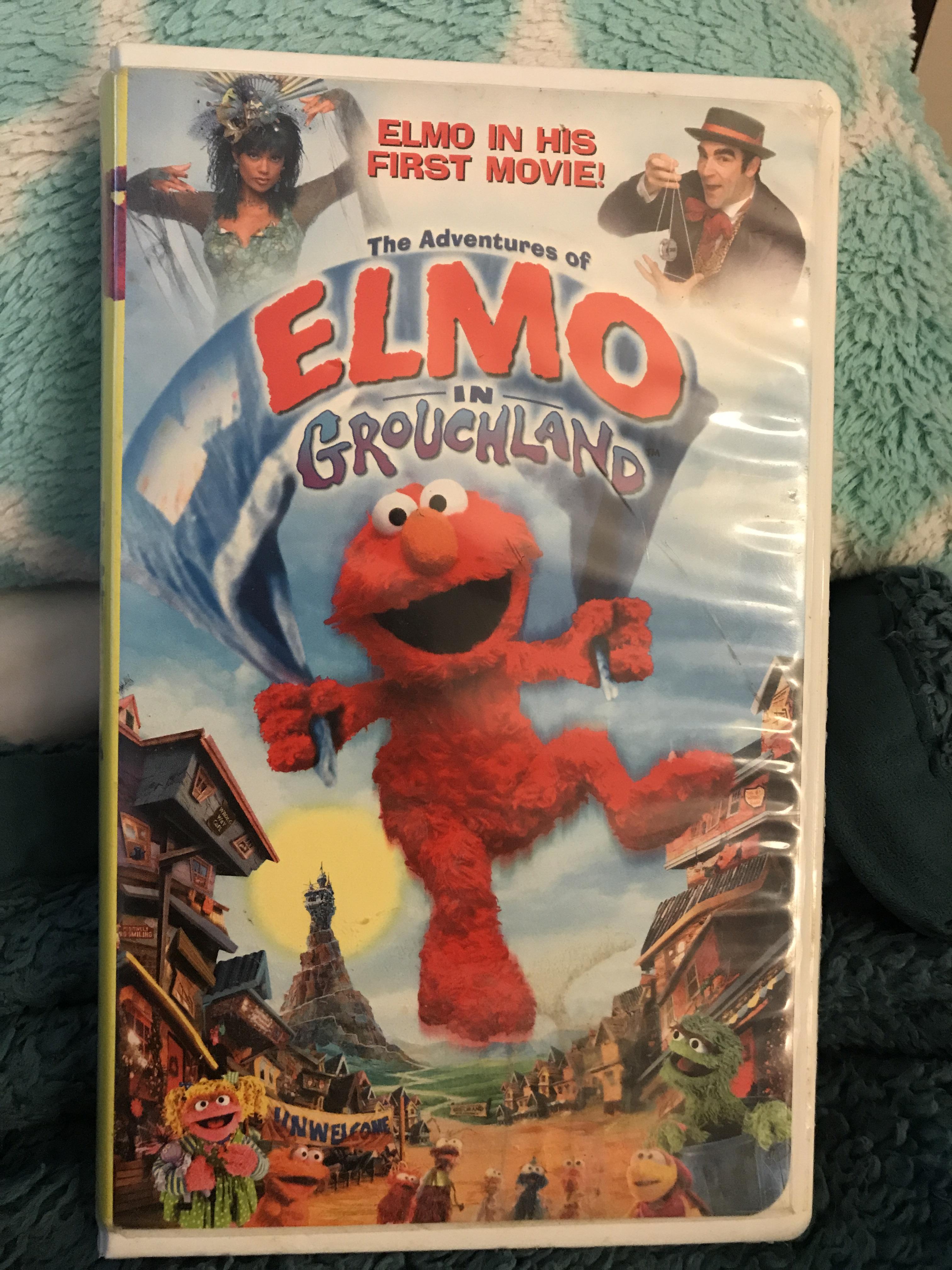 A vhs tape of the adventures of Elmo in grouchland. I never watched this movie until a few days