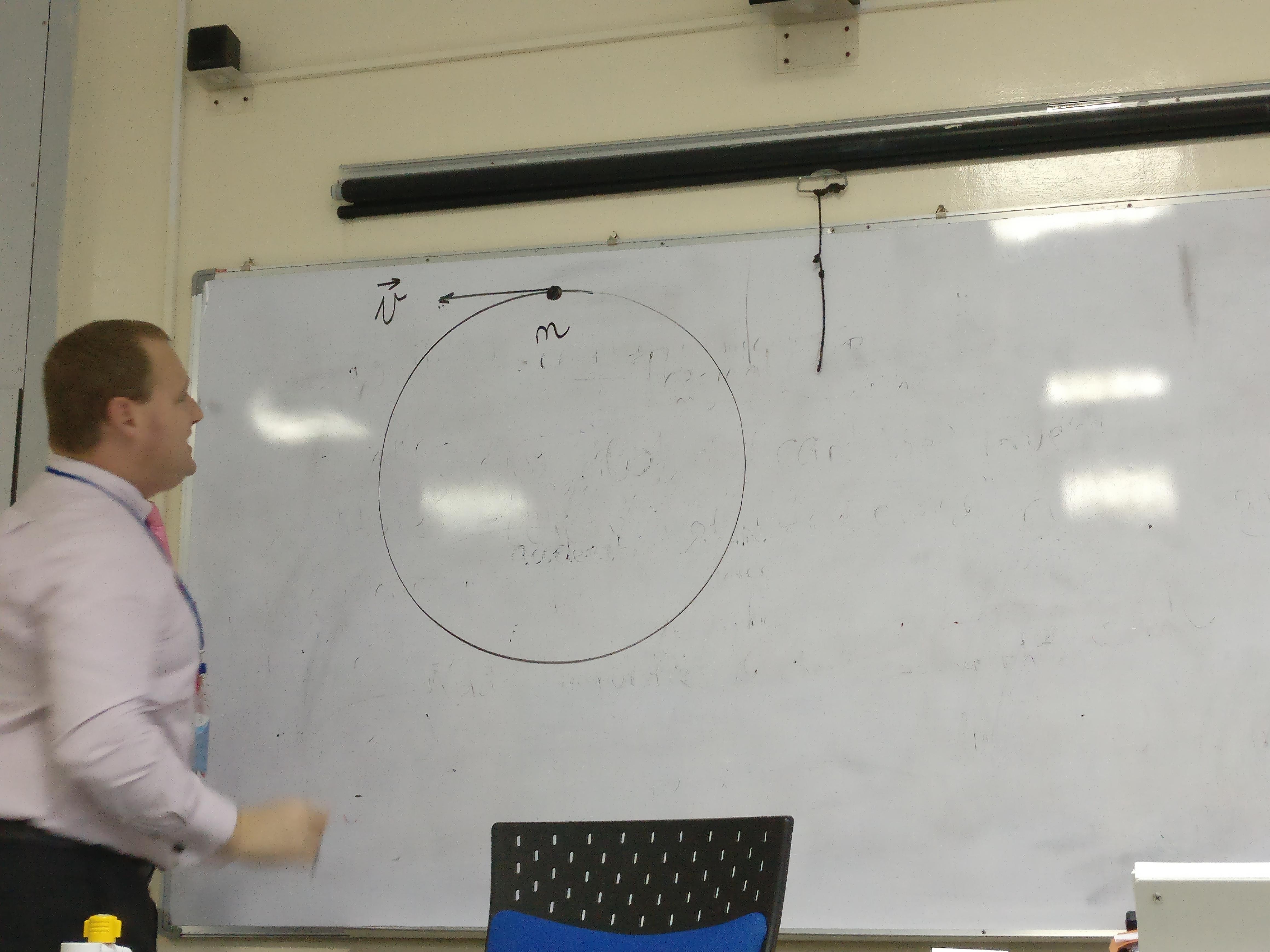 My physics teacher drew the most perfect hand drawn circle ever