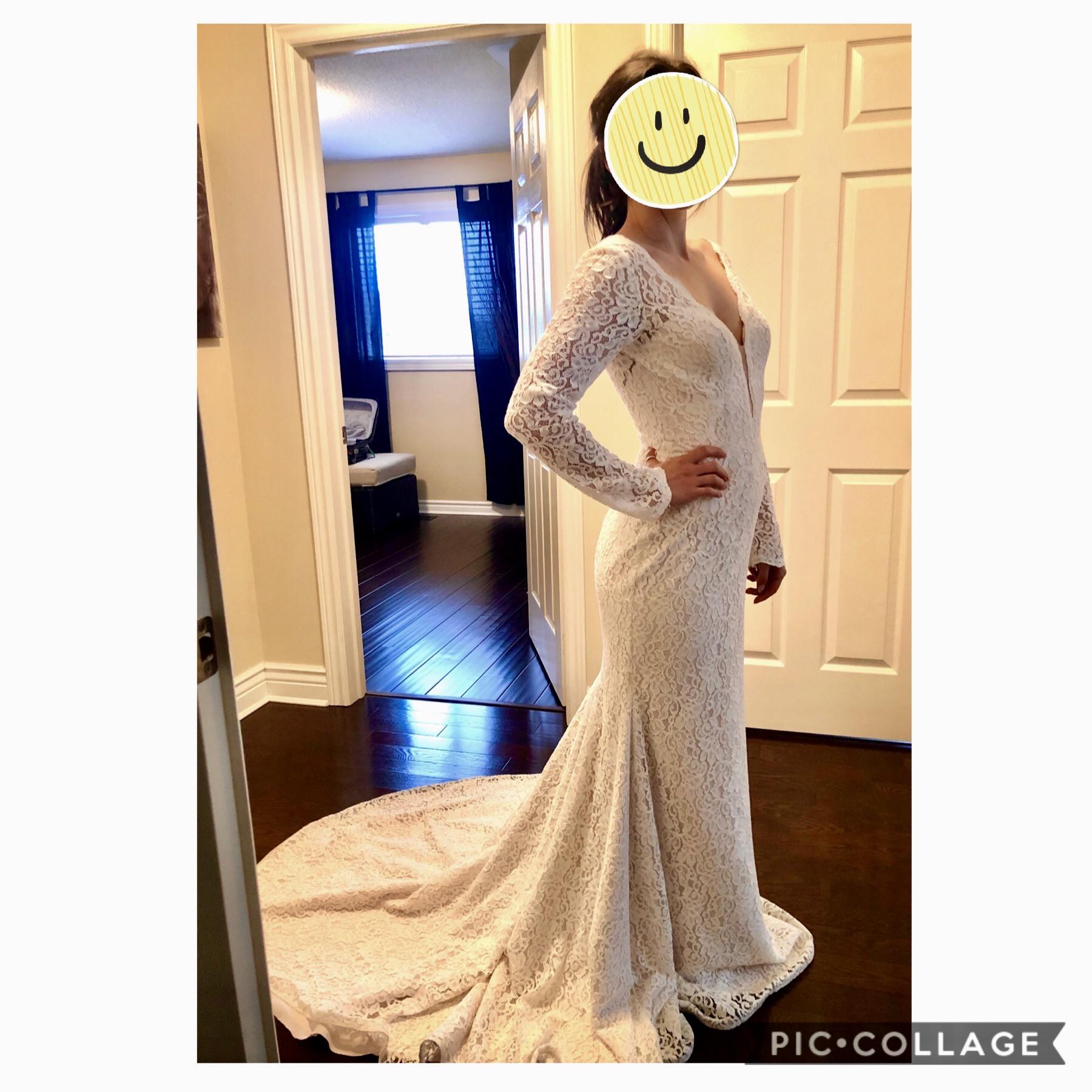 Trying not to show my fiancé said YES to the dress! weddingdress