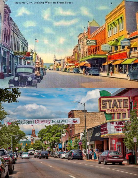 Downtown Traverse City, Michigan (Front Street facing west) r