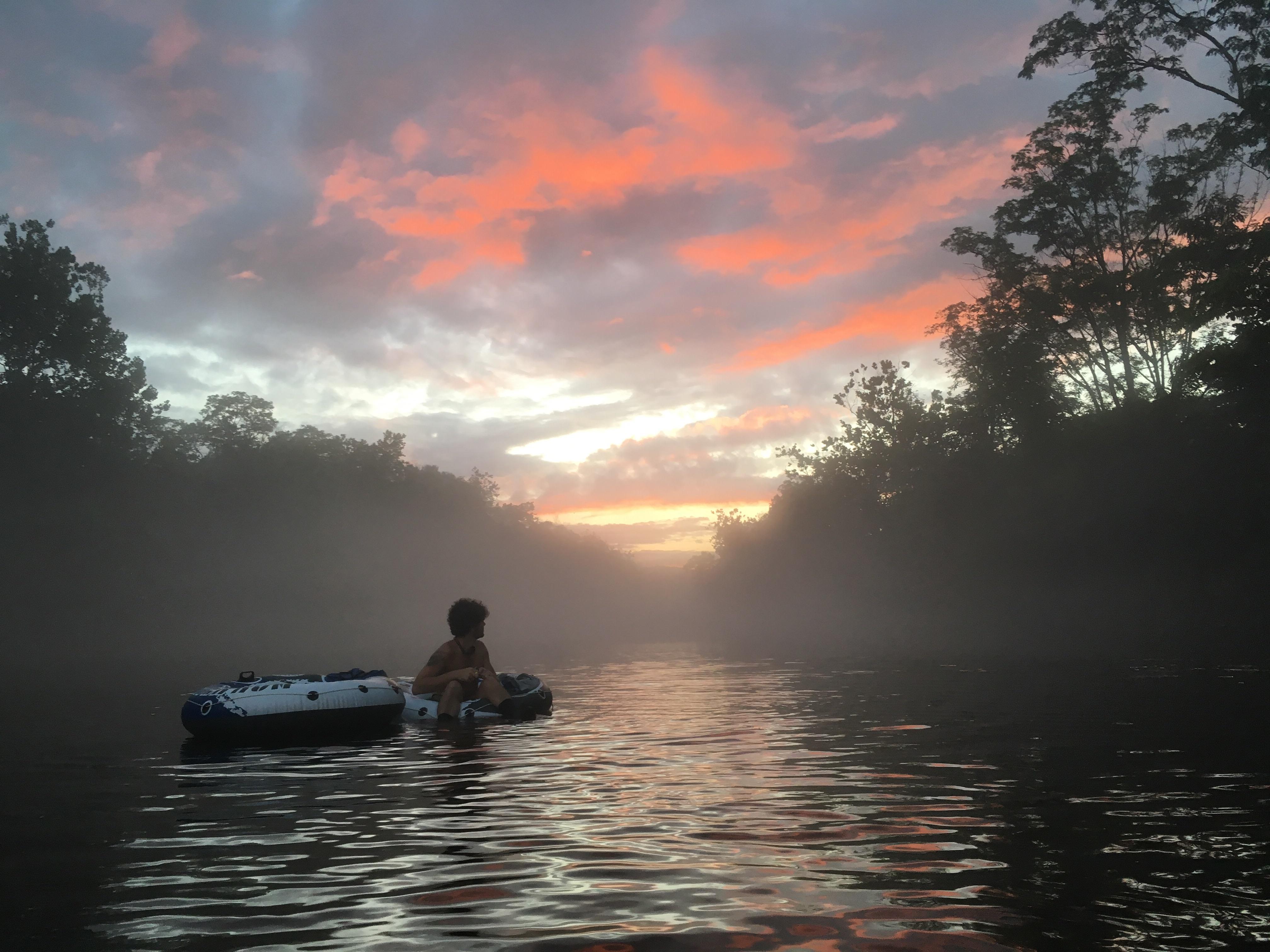 Floating down the Farmington River after a day of heavy rain. r