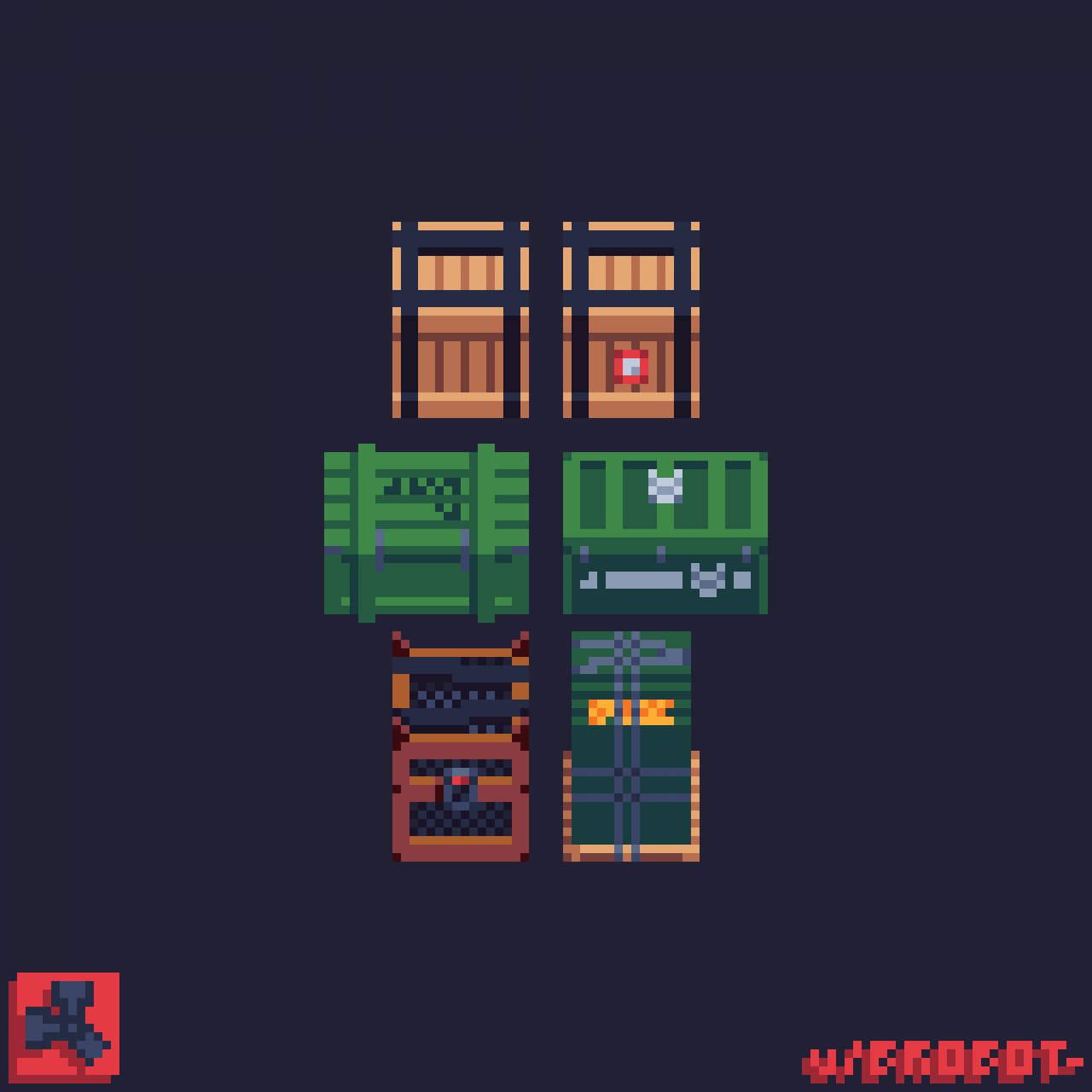 Assorted Crates Pixel Art [OC] playrust