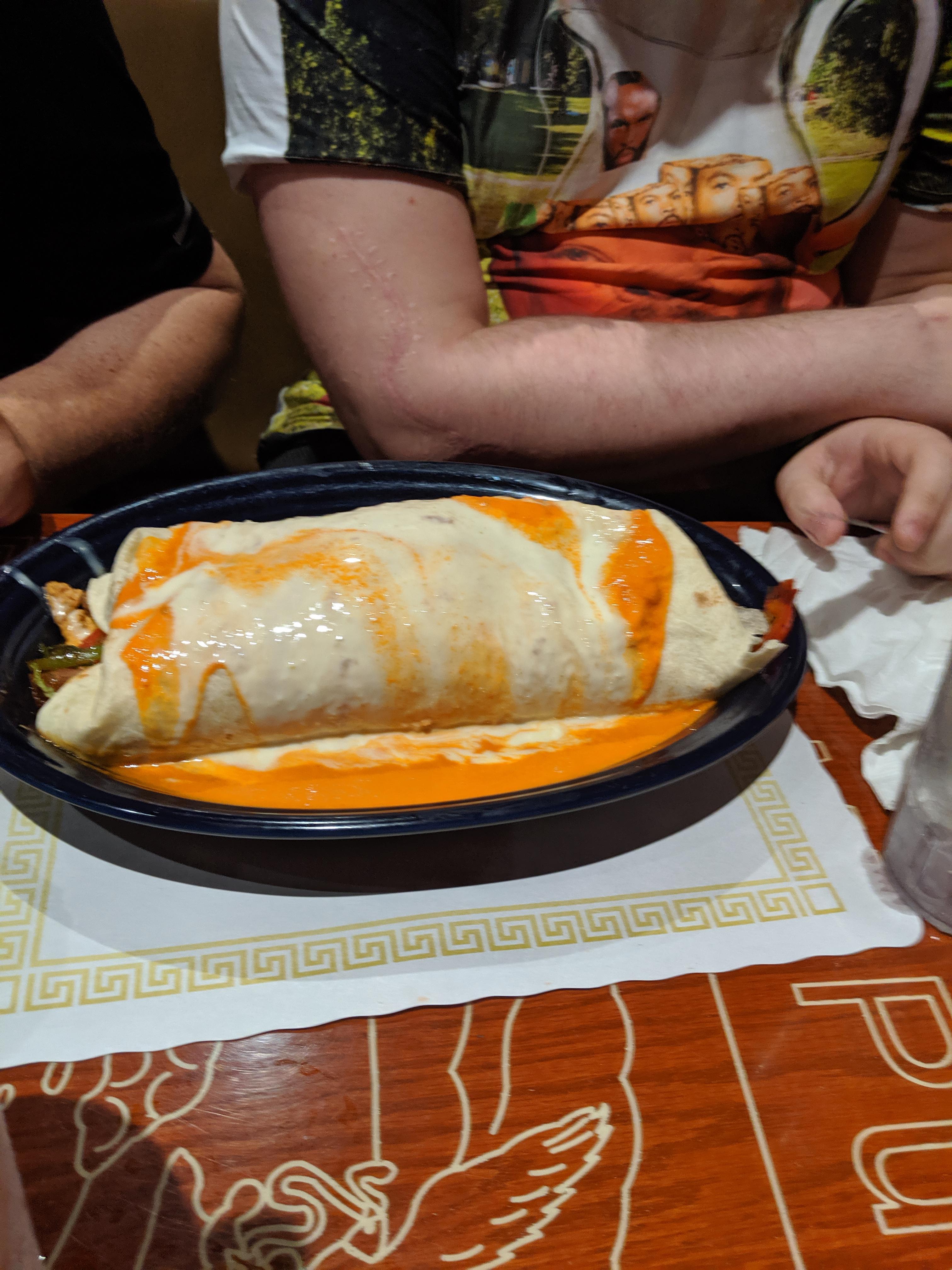 This burrito my brother couldn't finish. r/megalophobia