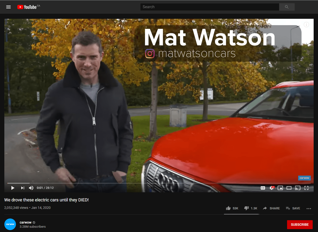 Mat Watson? From Carwow? r/SuperMegaShow