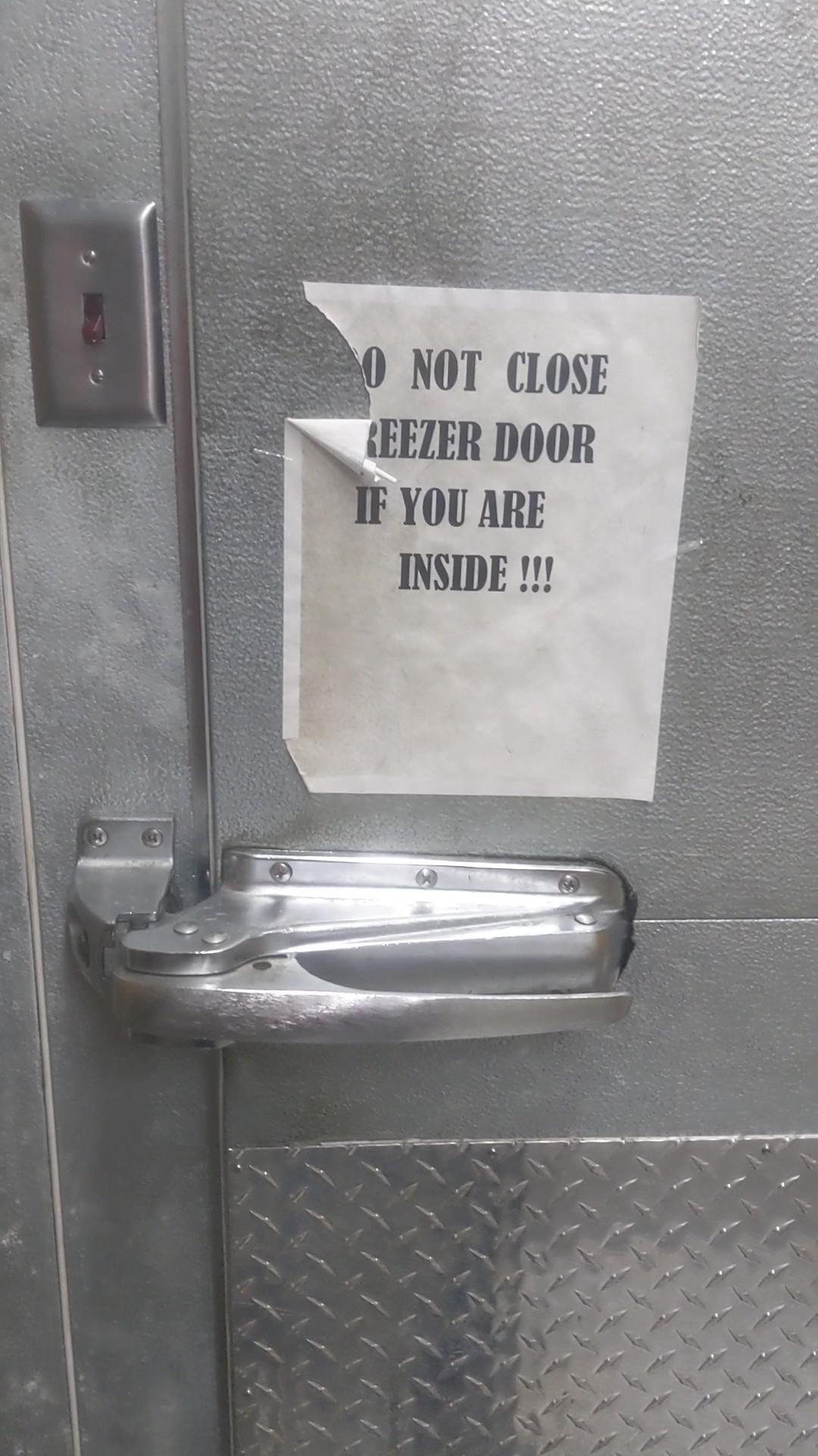 One of the Freezers at my work place has had a broken door for longer