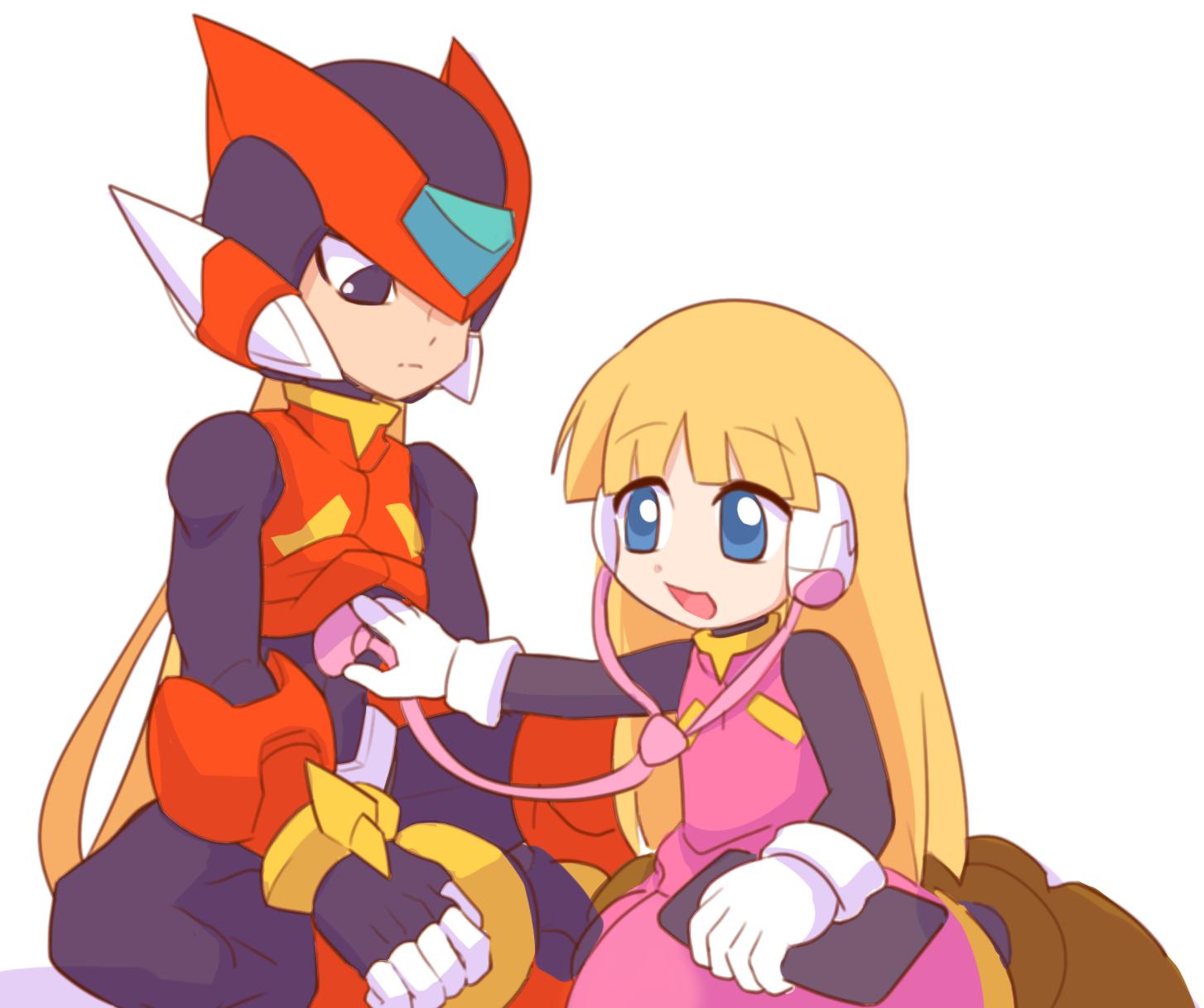 Alouette performing maintenance on Zero r/Megaman