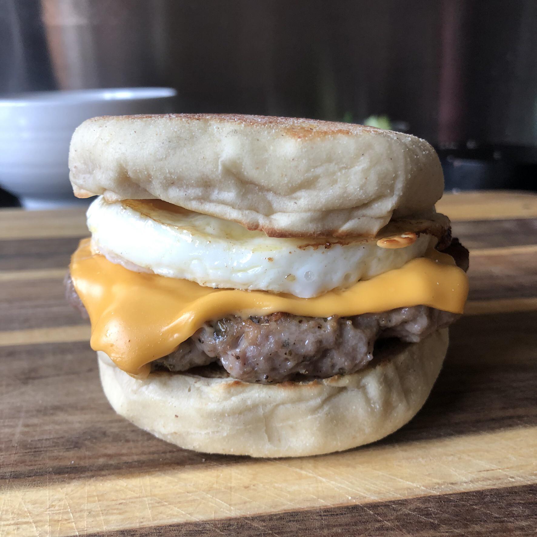 [Homemade] Sausage Egg McMuffin r/food