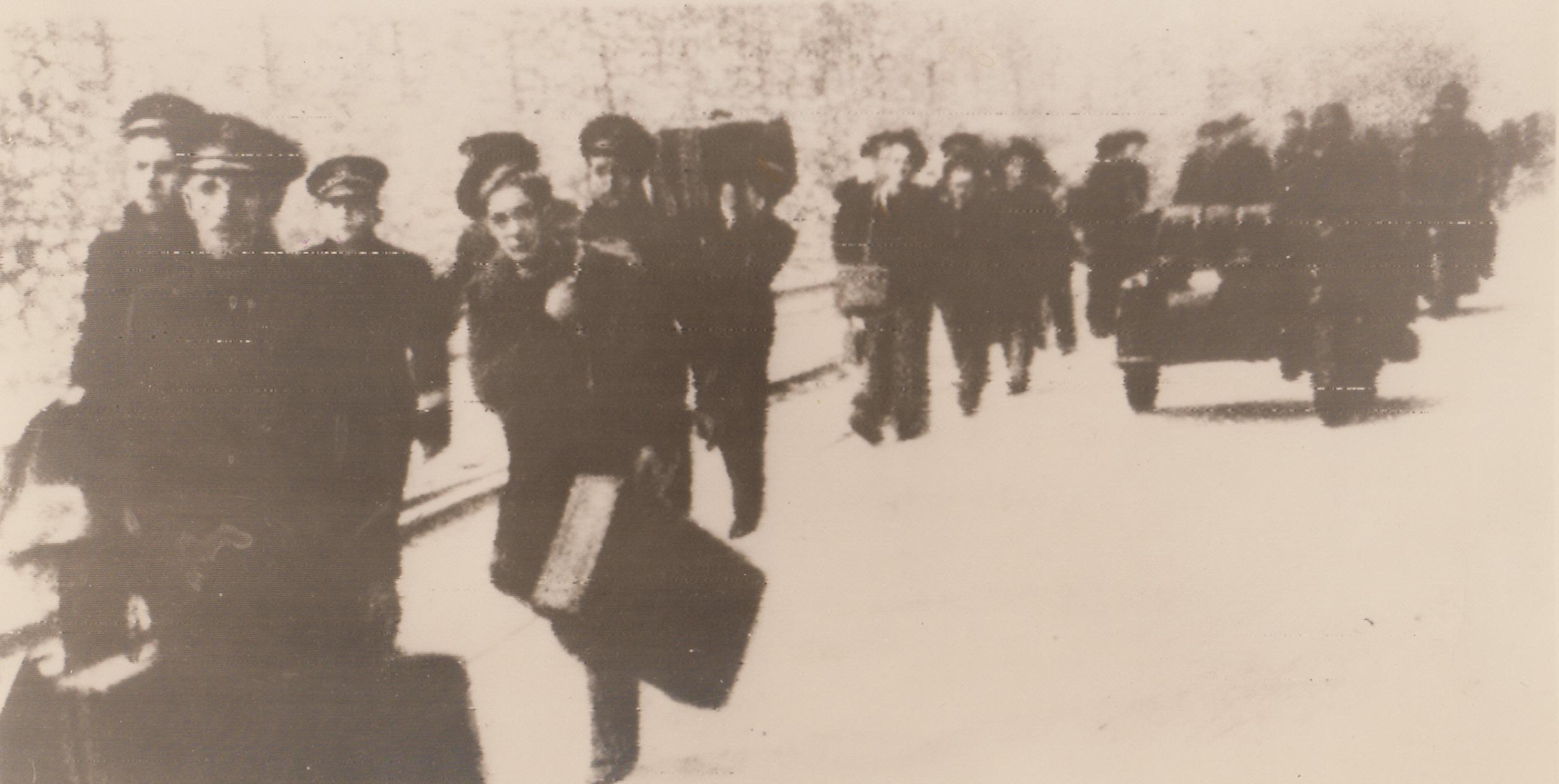 Under Arrest, 12/16/1942. Toulon, France French sailors march away