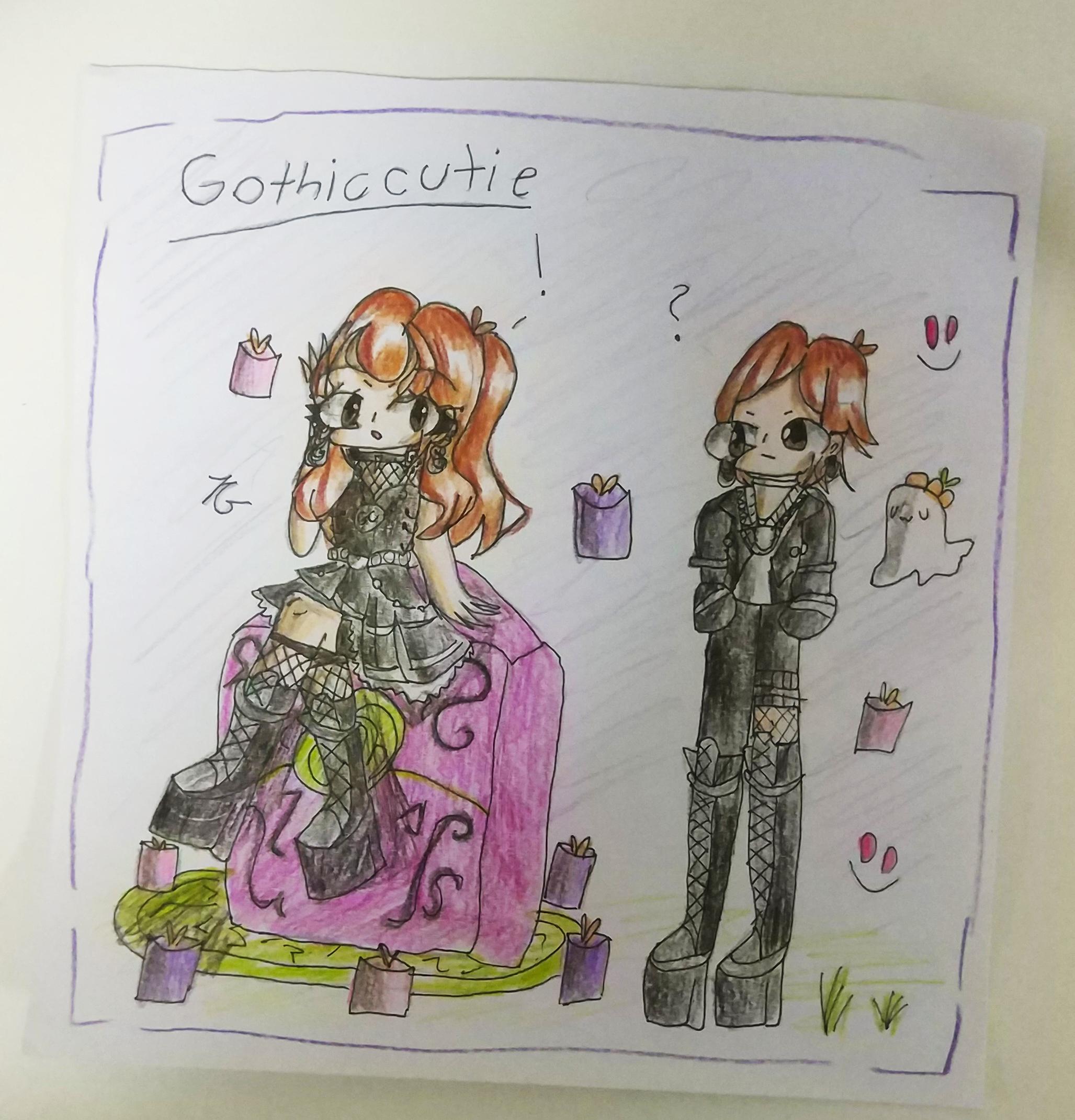 A art I made of Gothic cutie set made by Fer r/RoyaleHigh_Roblox