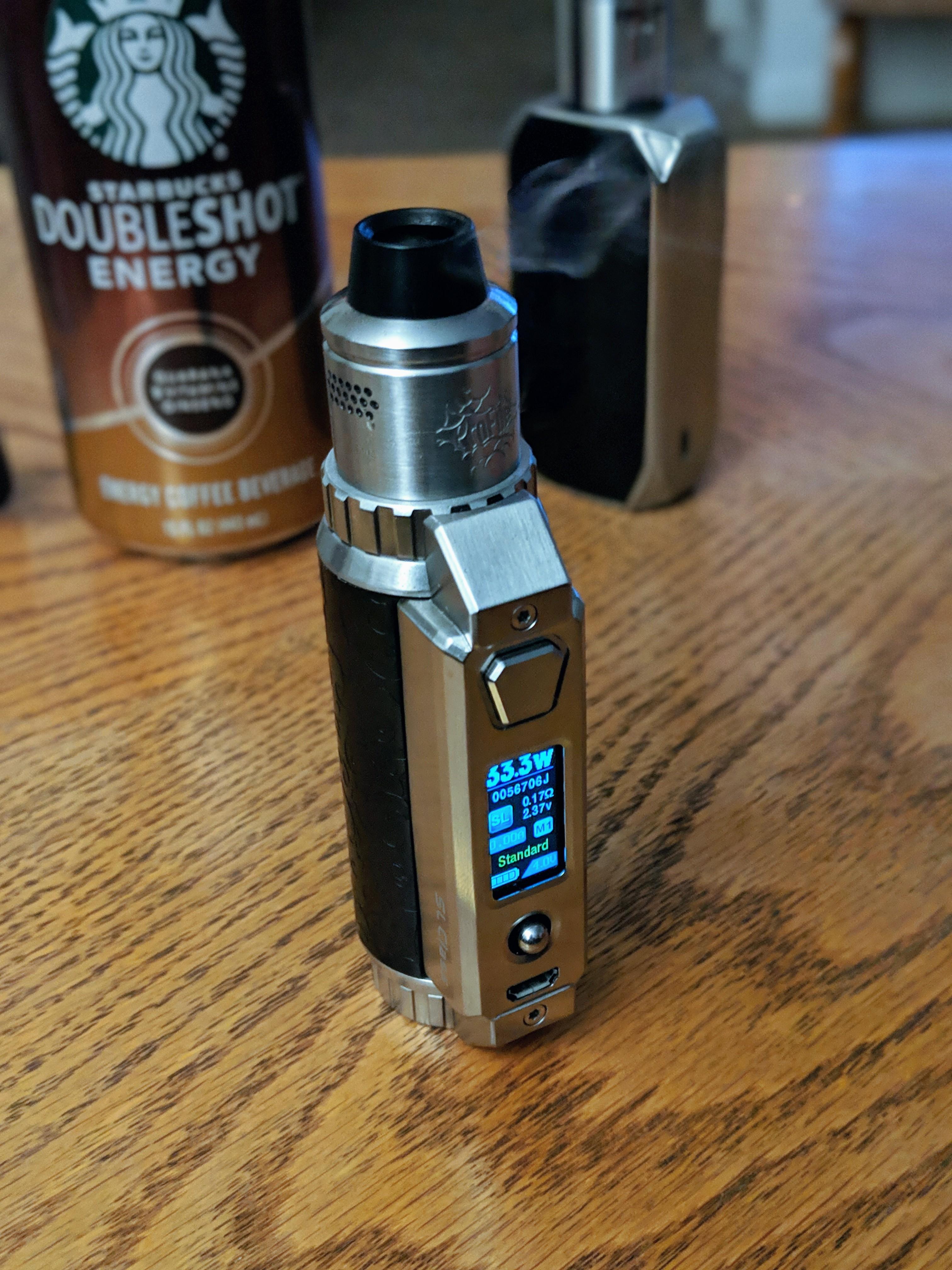 Profile RDA sitting on top the SXmini SL class. Great vape 45 watts