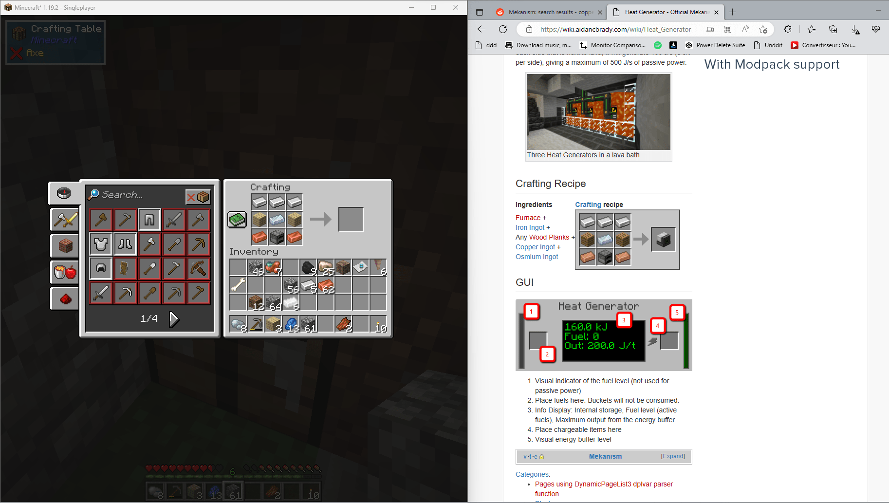 Using the recipe for the Heat Generator that's on the wiki gives nothing?? r/Mekanism