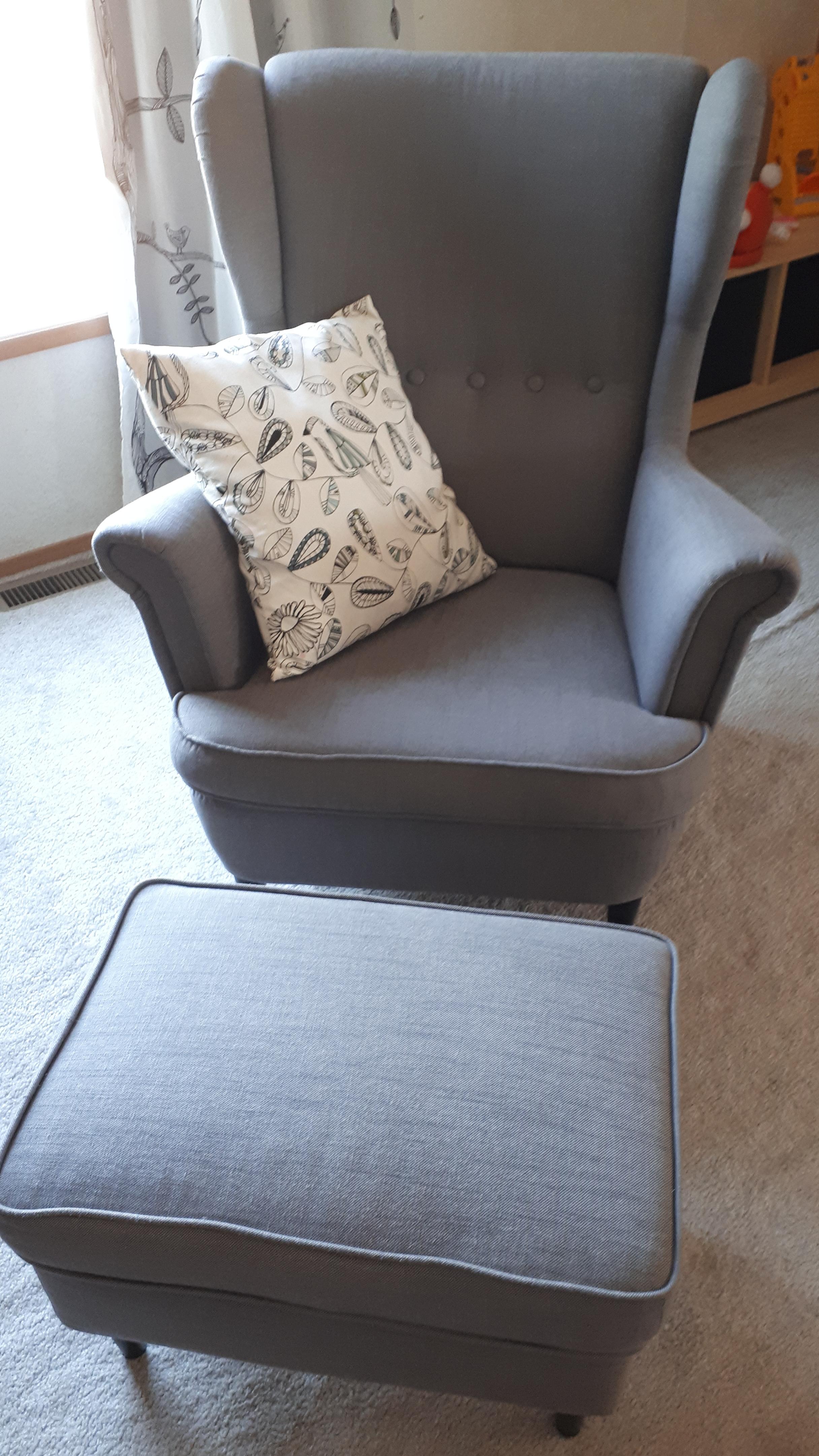 Ikea chair and ottoman from kijiji in brand new condition! r