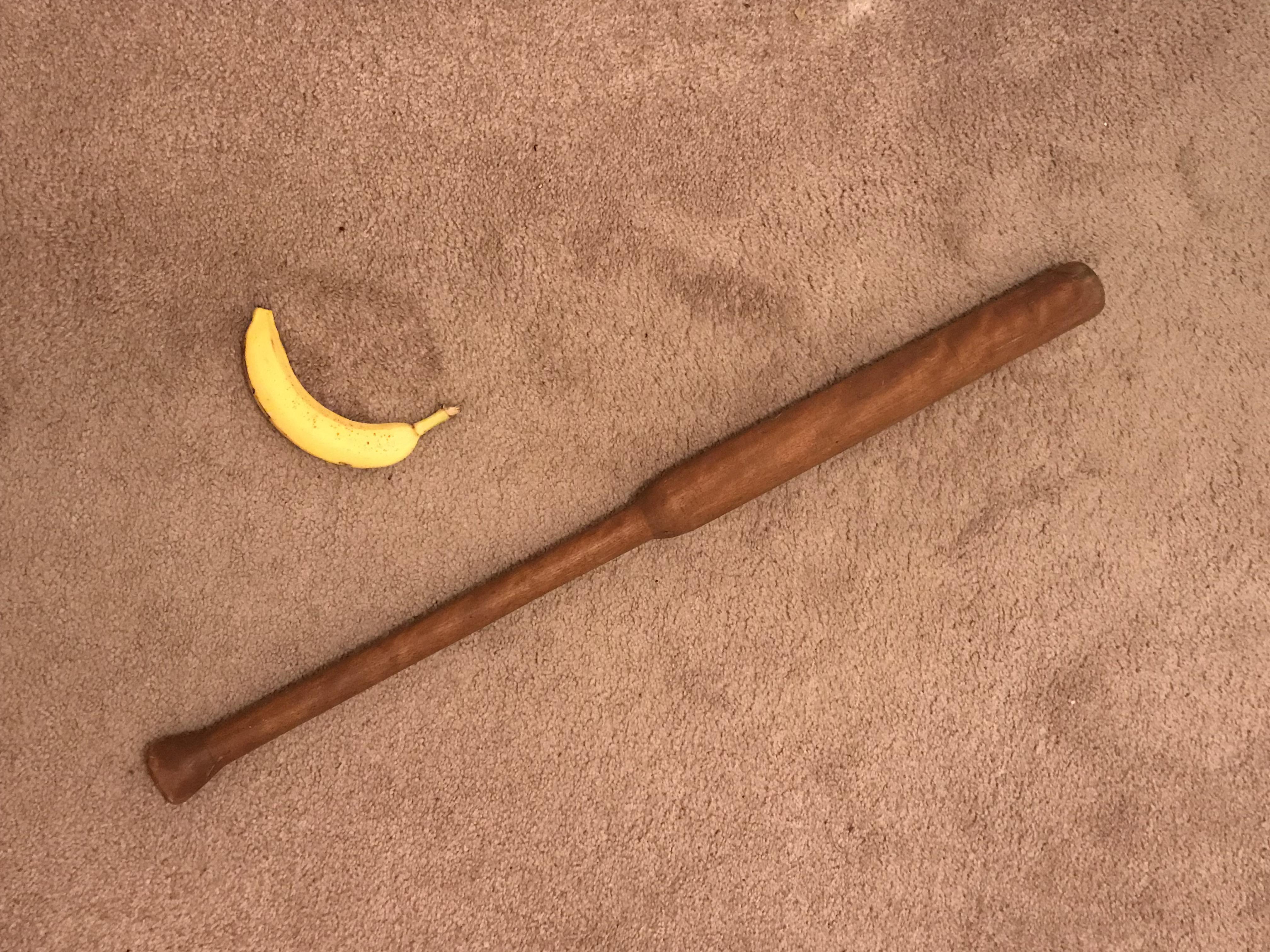 Some kind of old baseball bat? (Banana for scale) r/whatisthisthing