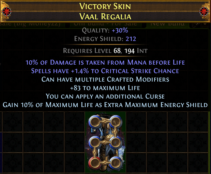 Why can't I find my body armour on poe.trade and official pathofexile