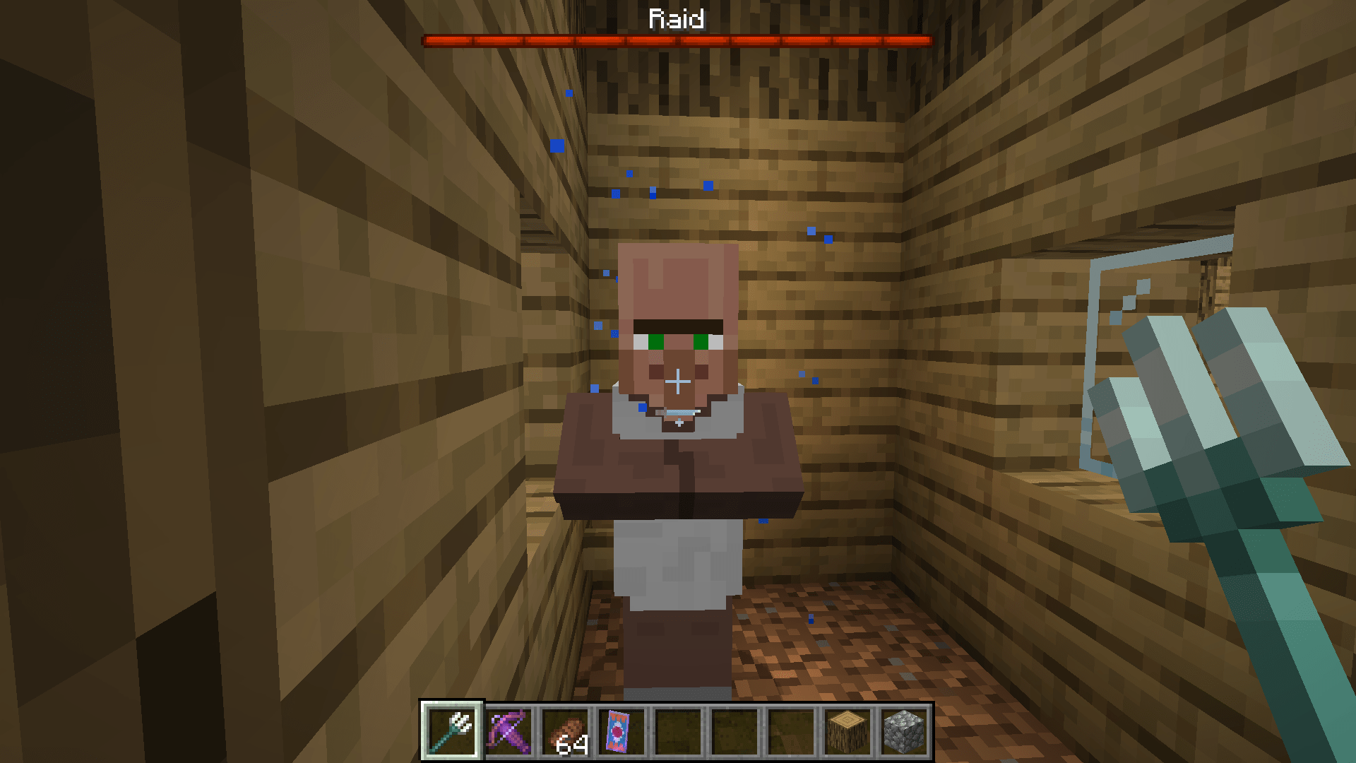 Villagers "sweat" instead of trading during a raid! r/Minecraft