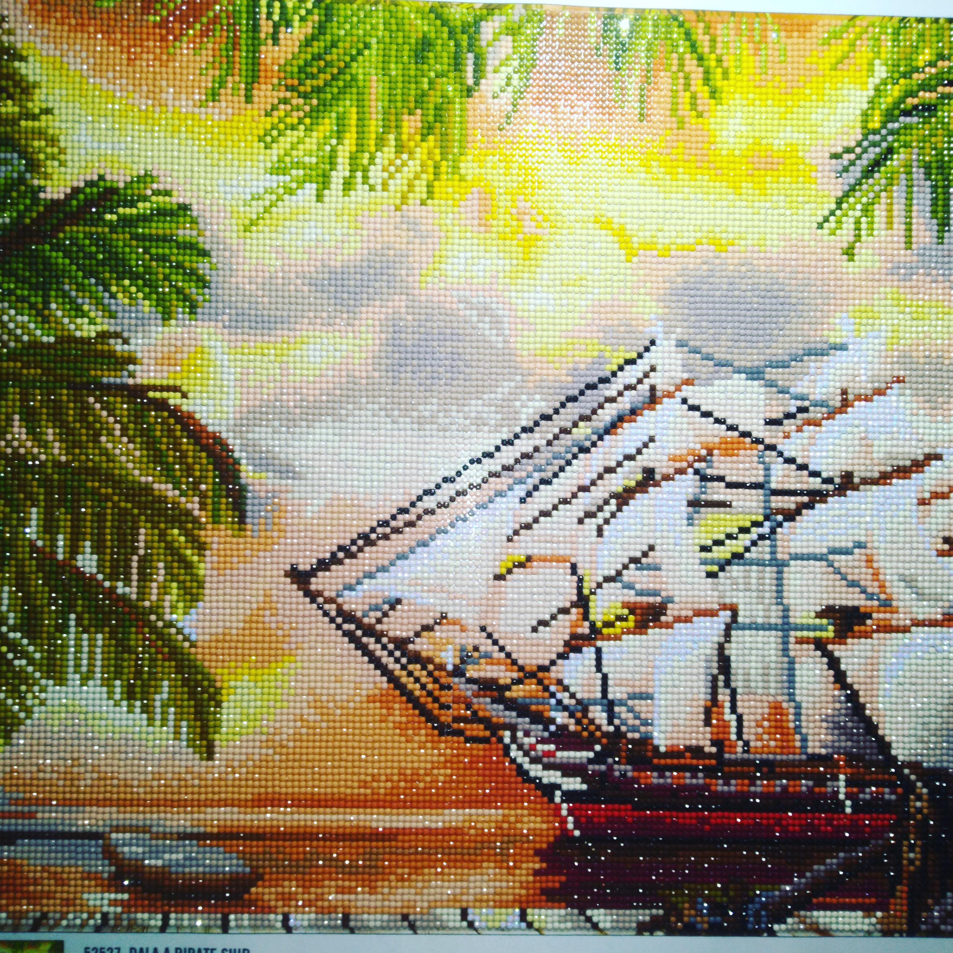 Finally finished this pirate ship diamond painting after taking up the