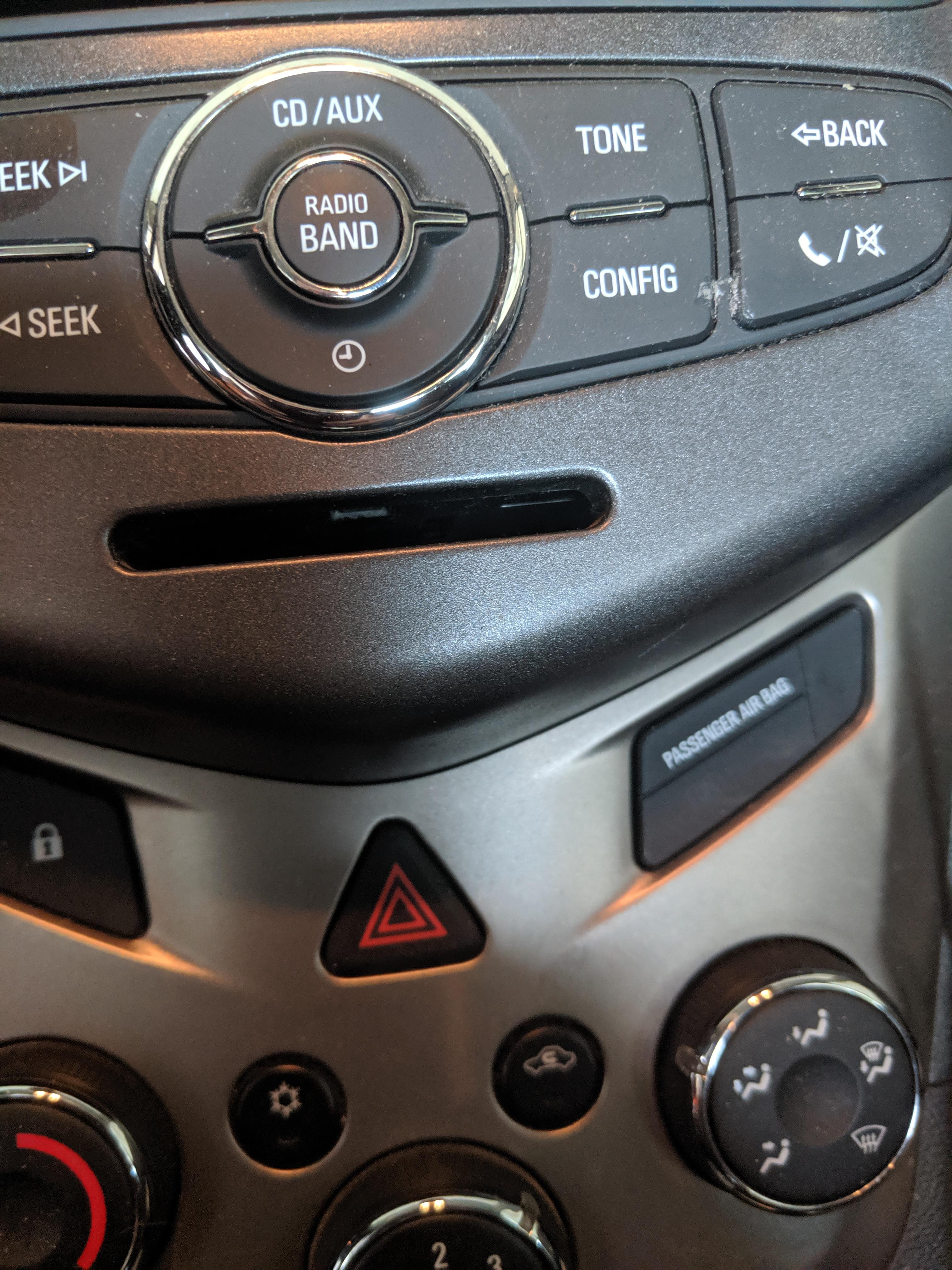 2012 Chevy Sonic, what's this horizontal space for? It's just below the