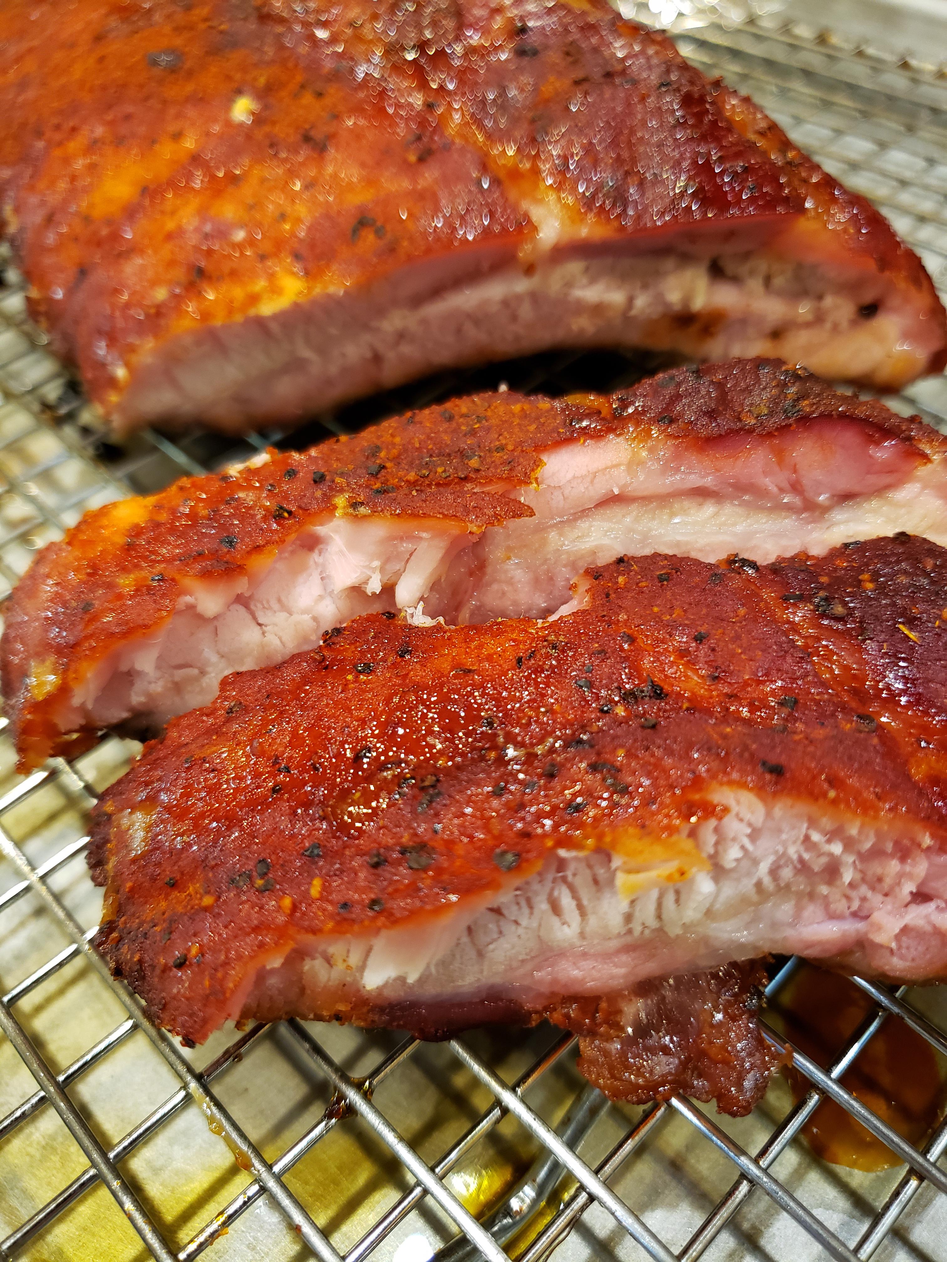 First set pork ribs from camp chef pellet grill. Everyones a winner