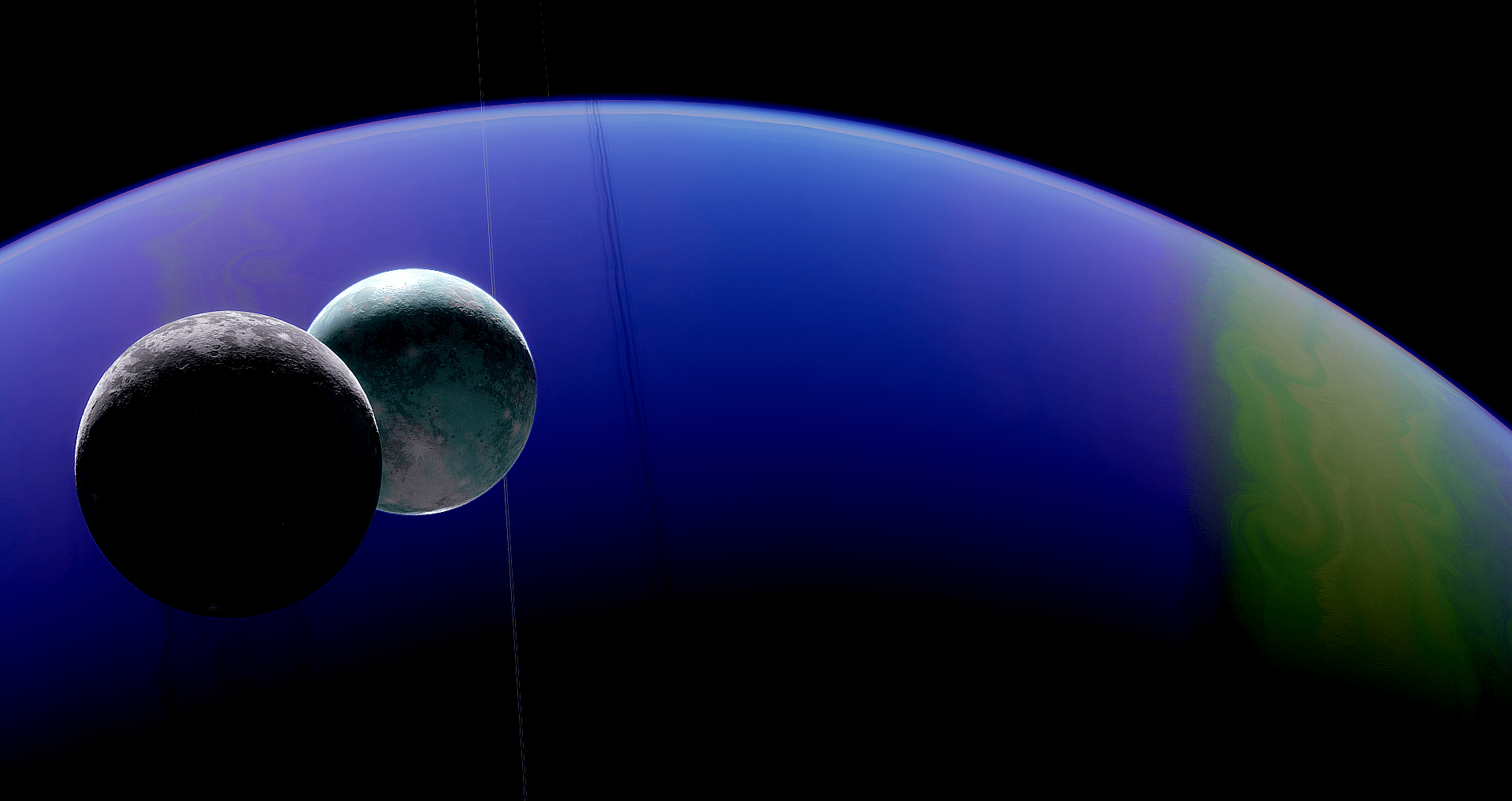 Two moons orbiting a Gas Giant. r/spaceengine