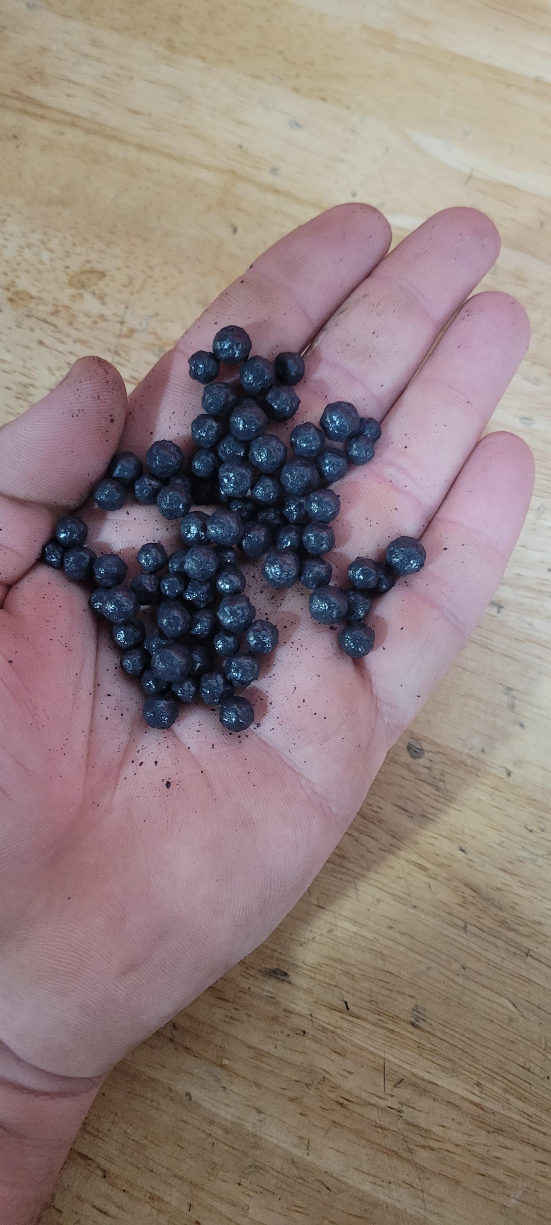 tire full of these rubber spheres, made from the rubber dust of the