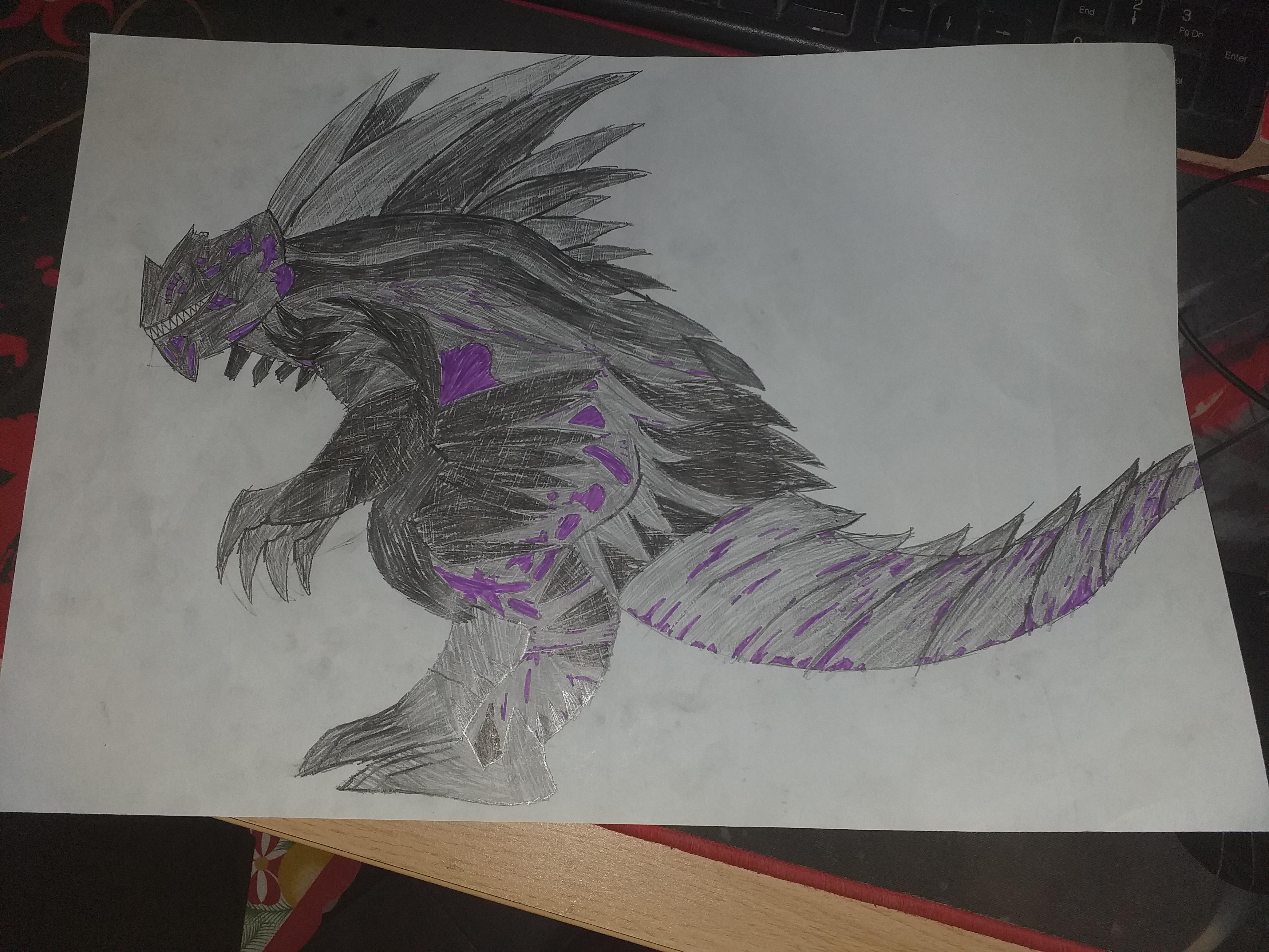 Tryed drawing the Alpha King Titan . What are you're thoughts r/ARK