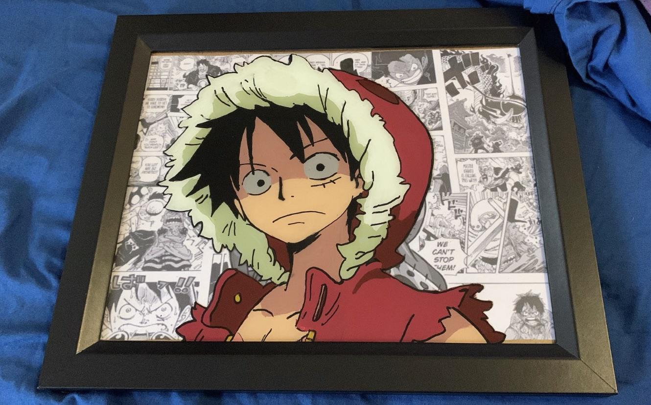 Luffy Glass painting r/OnePiece