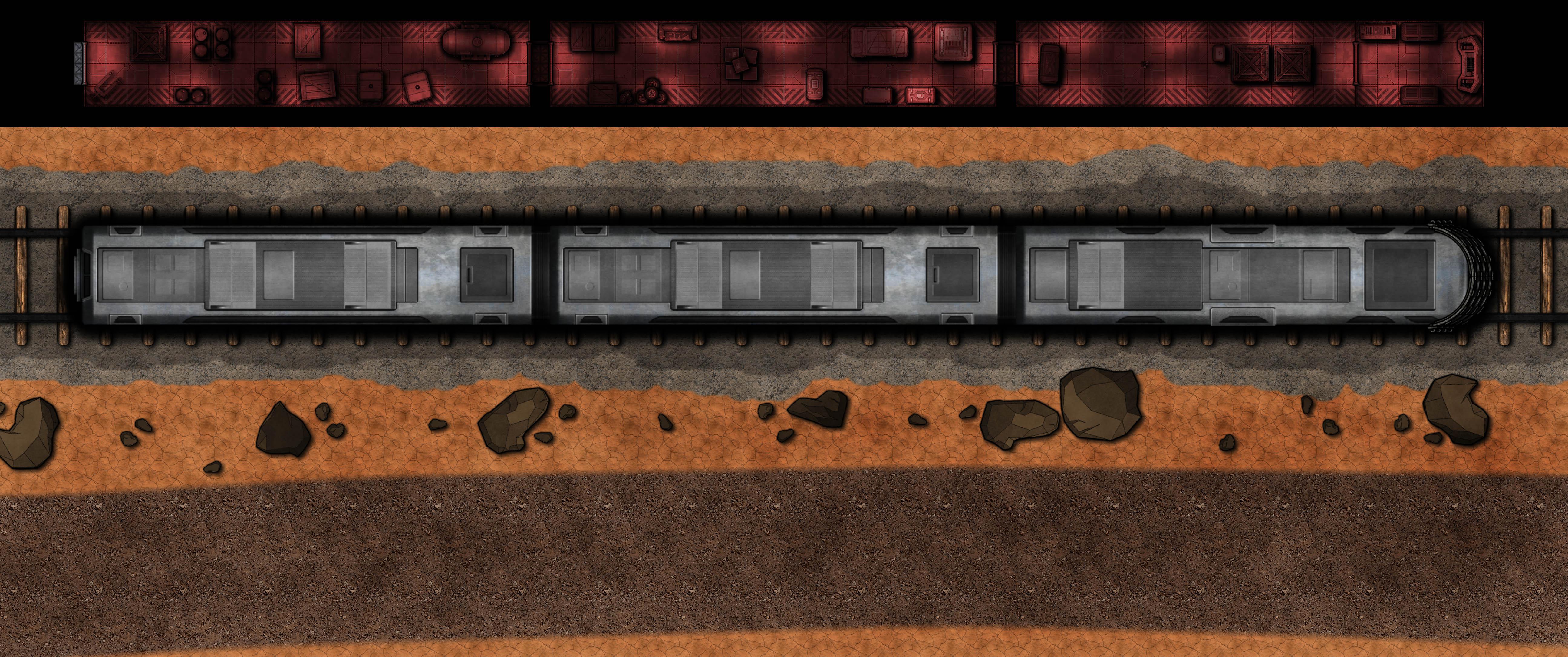 Train Heist Battlemap (74x31) r/cyberpunkred