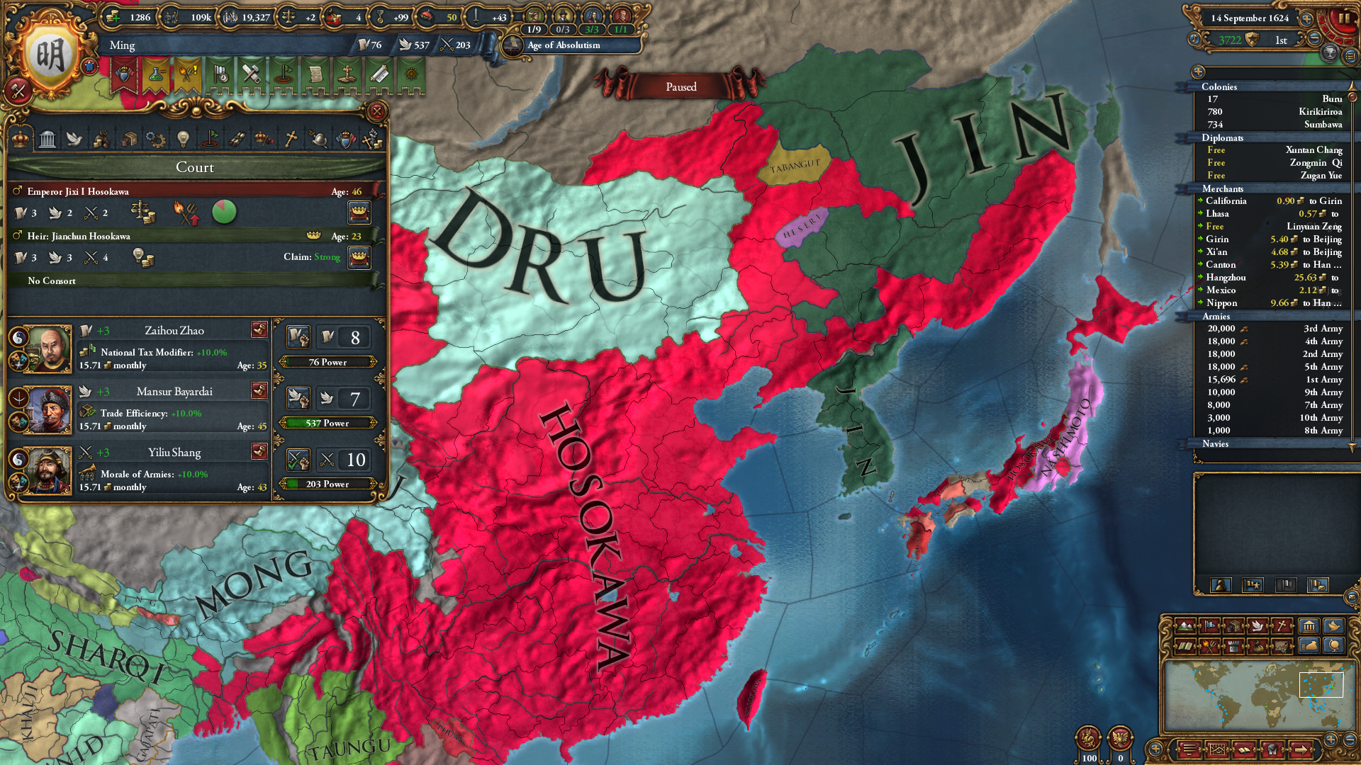 Hosokawa dynasty of Ming r/eu4