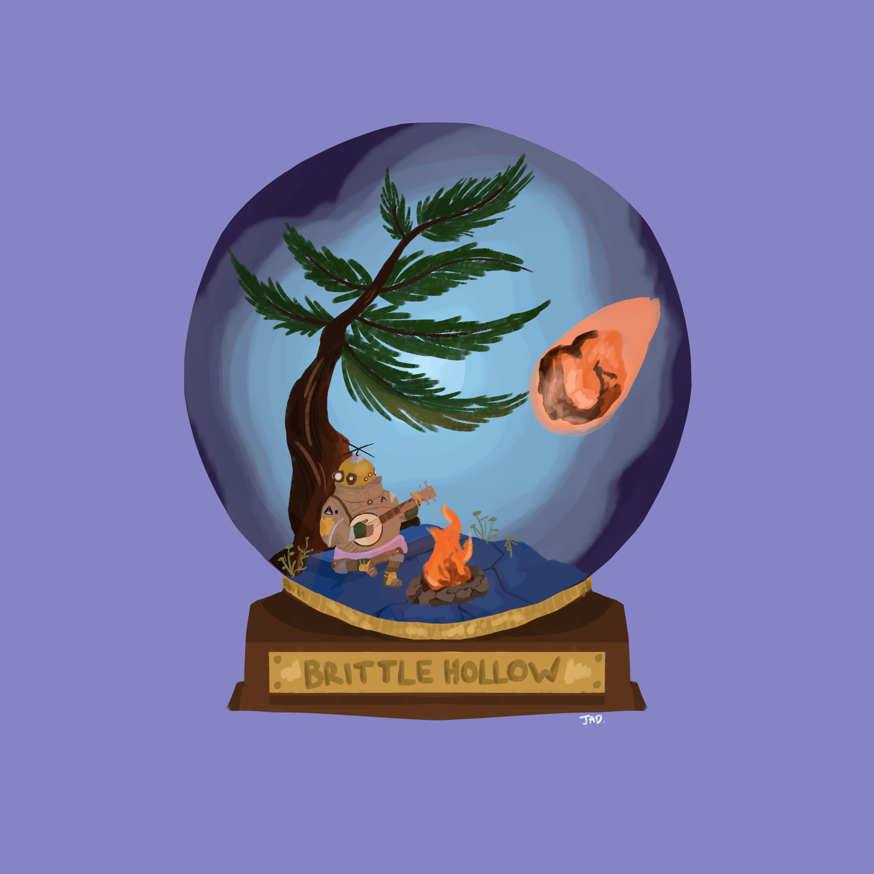 Brittle Hollow in a snowglobe r/outerwilds