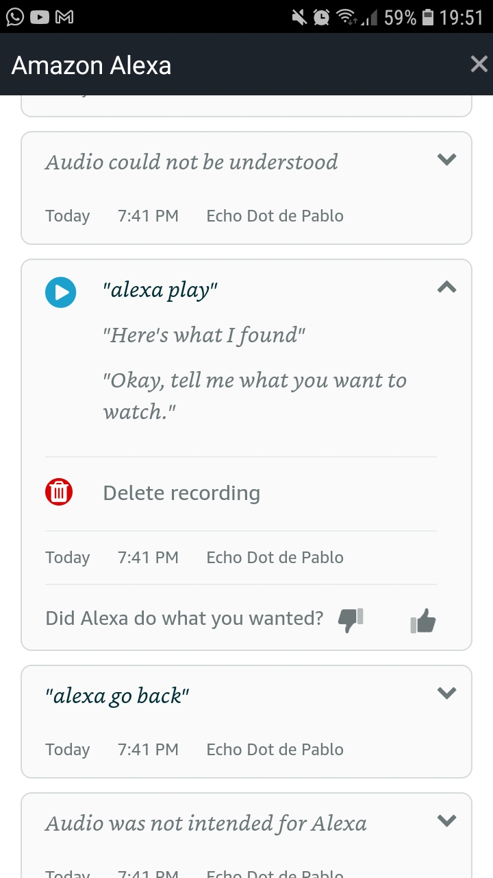 I tell Alexa "Play" (to resume my YT video) and i got this answer