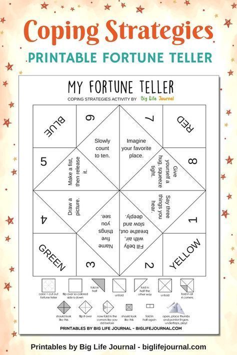 Coping Strategies Fortune Teller Free Printable - Free Templates Printable
