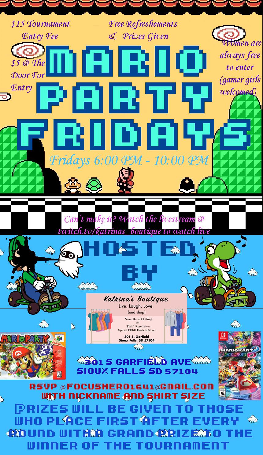 Hosting a Mario Party/Mario Kart Tournament On Friday! Want to start a