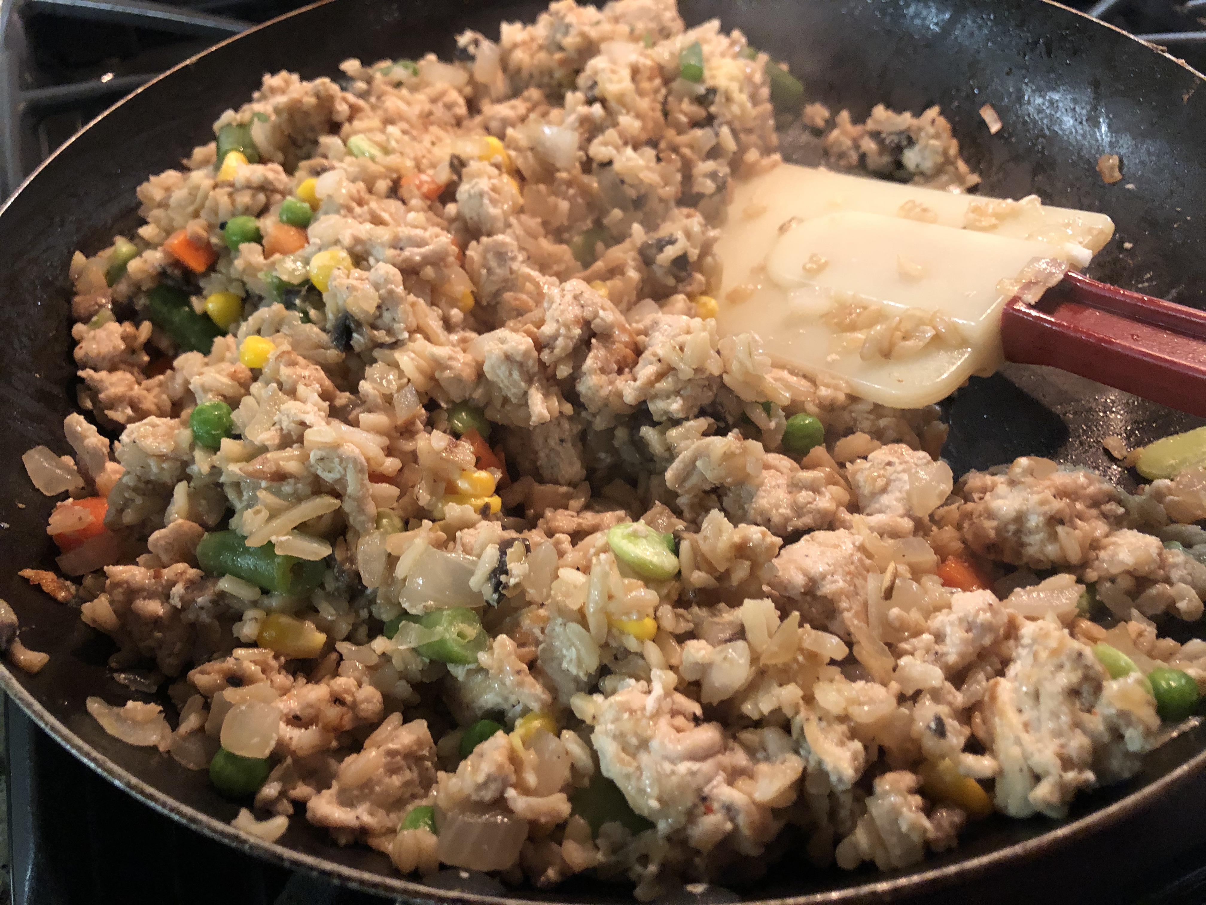 Ground Turkey Fried Rice based off of Kenji's Easy Fried Rice Recipe