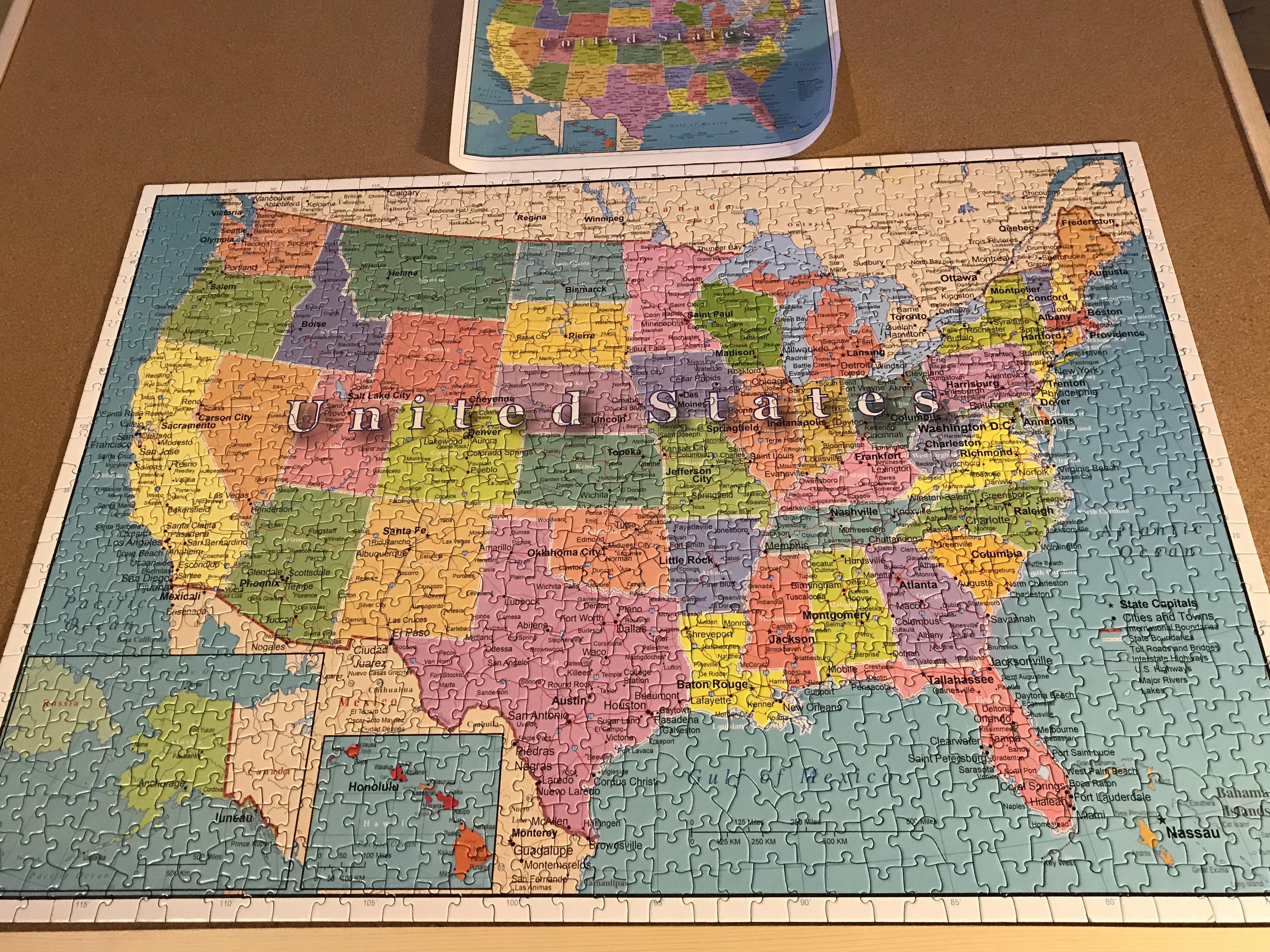 United States, 1000 pieces Hennessy puzzles. The ocean part was a