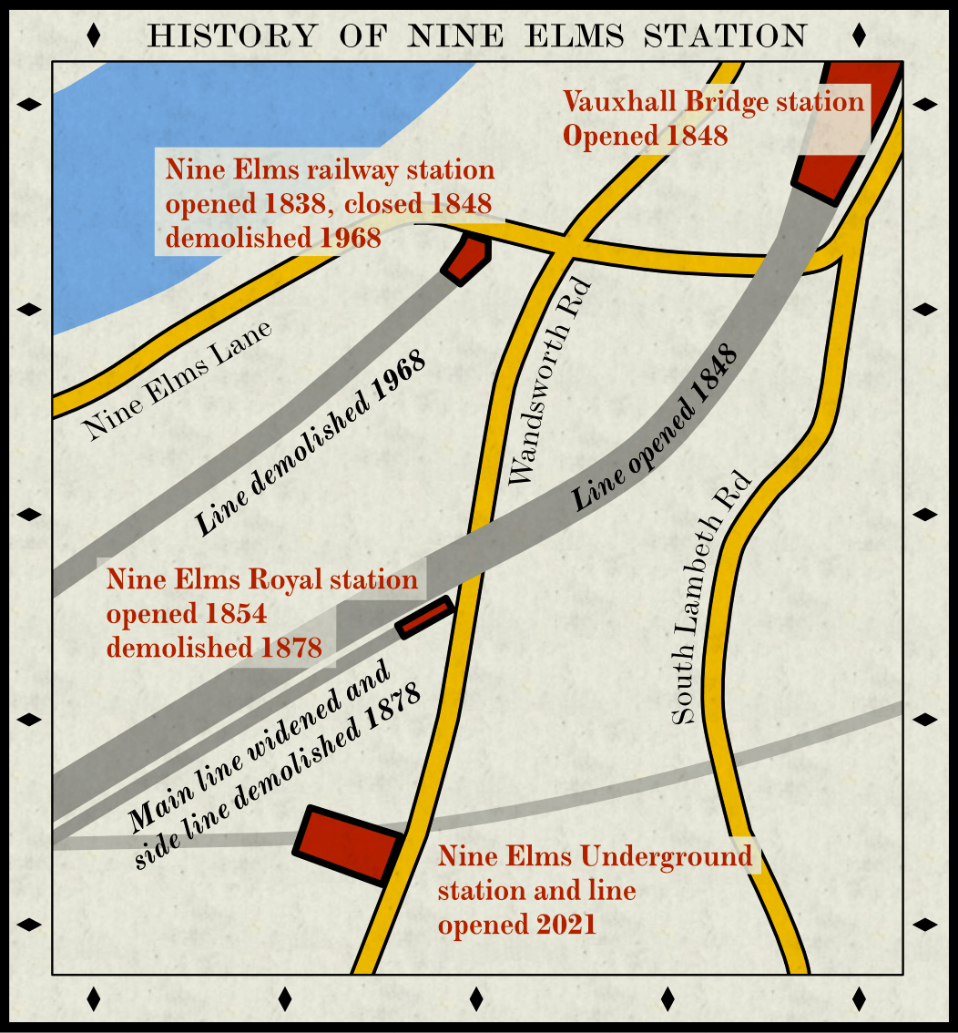 Nine Elms Station Map History of Nine Elms station, South London MapPorn