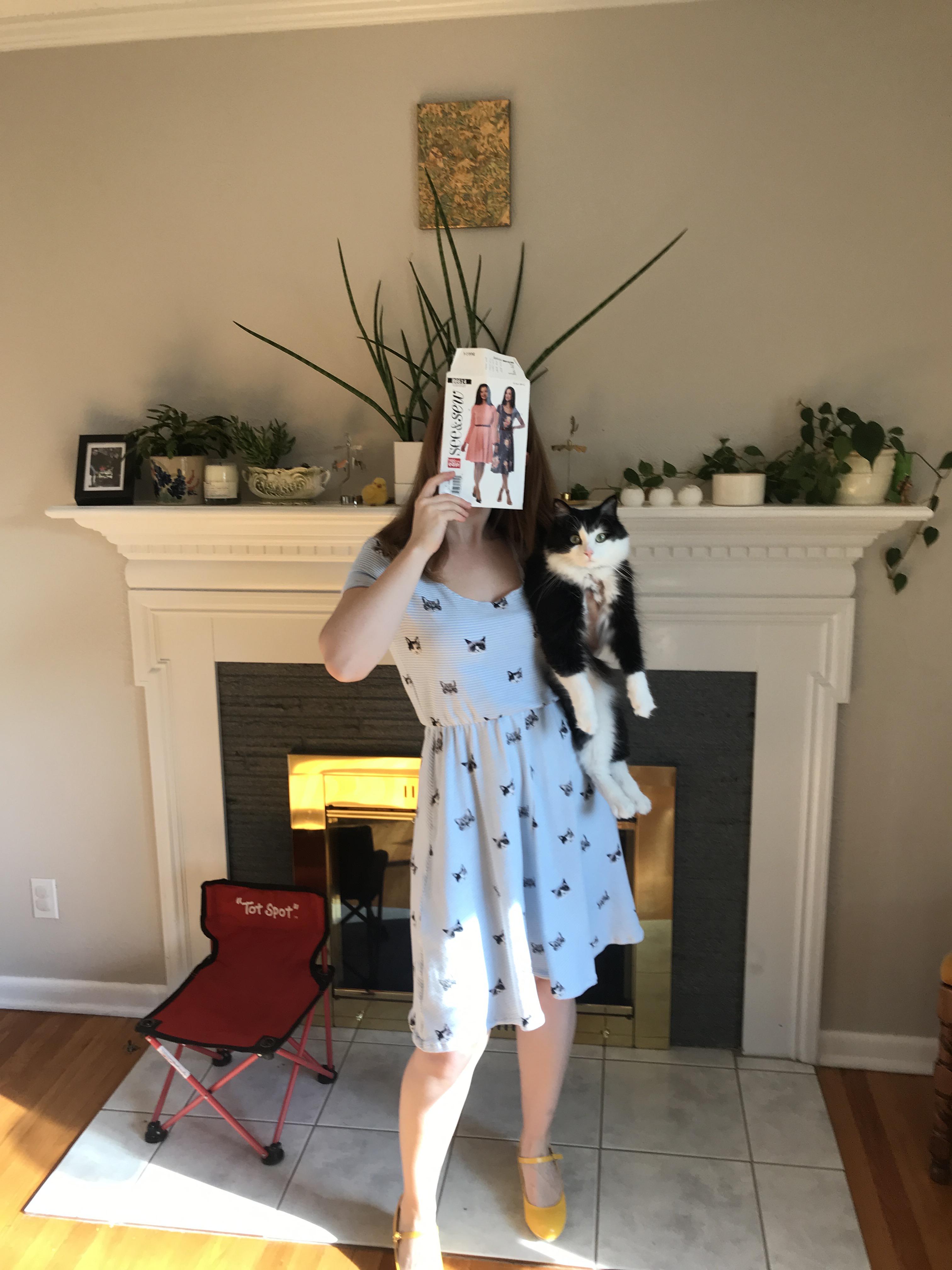 I made my very first pattern! A cat dress to coordinate with my cat