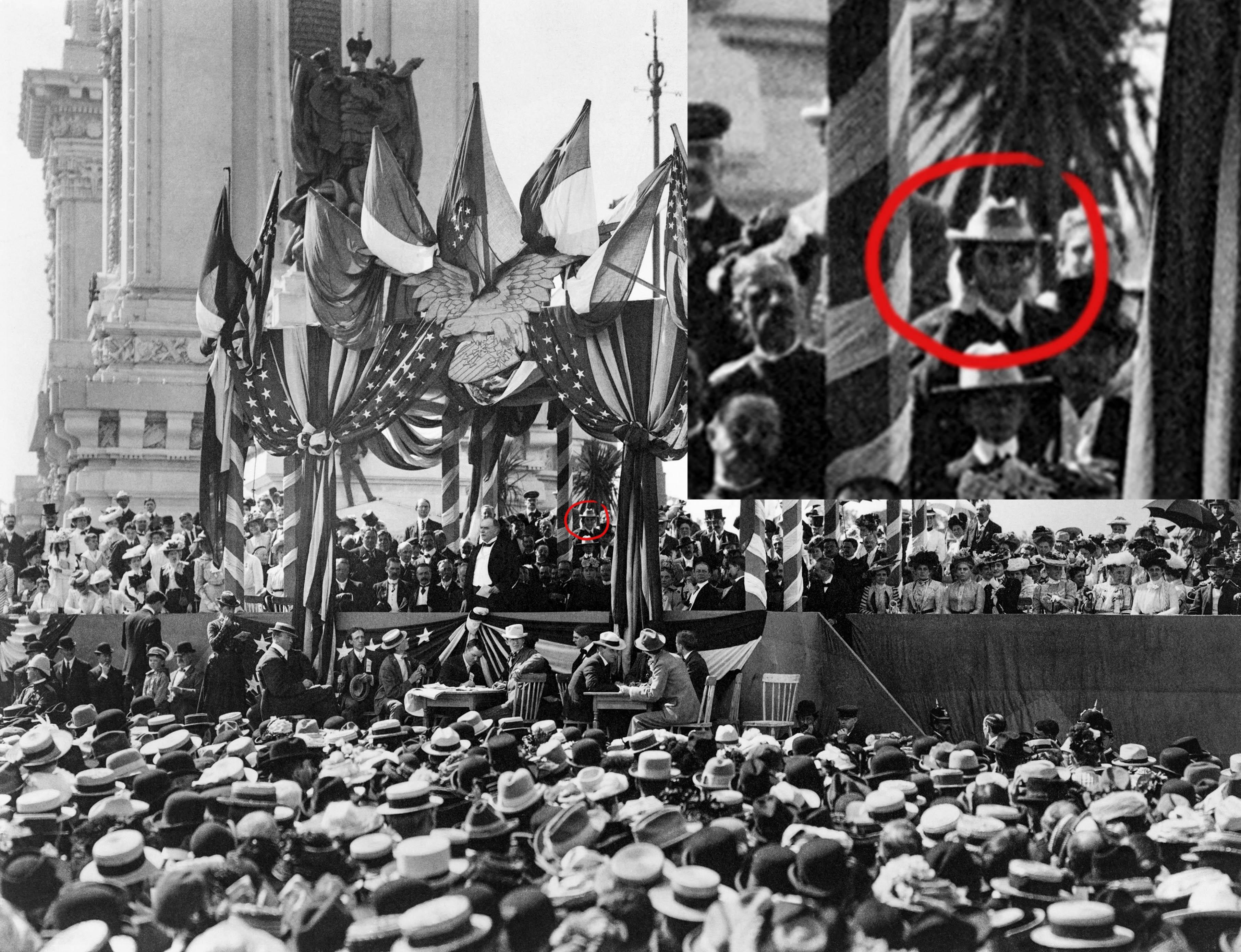 Time Traveller on mobile phone at Pr.McKinnleys Assassination, 1901